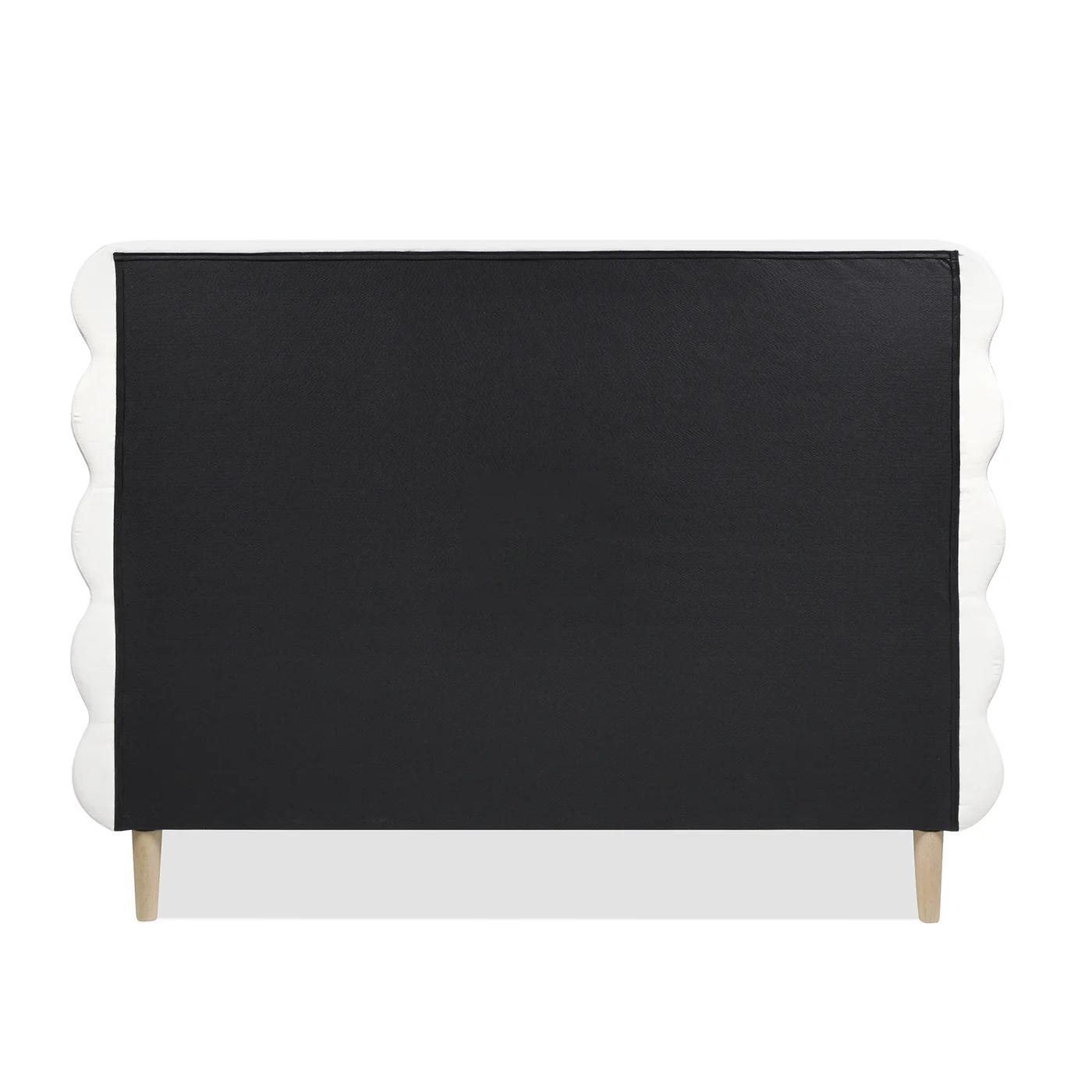 Essencee Upholstered Platform Bed with Wavy Headboard and Wood Legs - Image 43