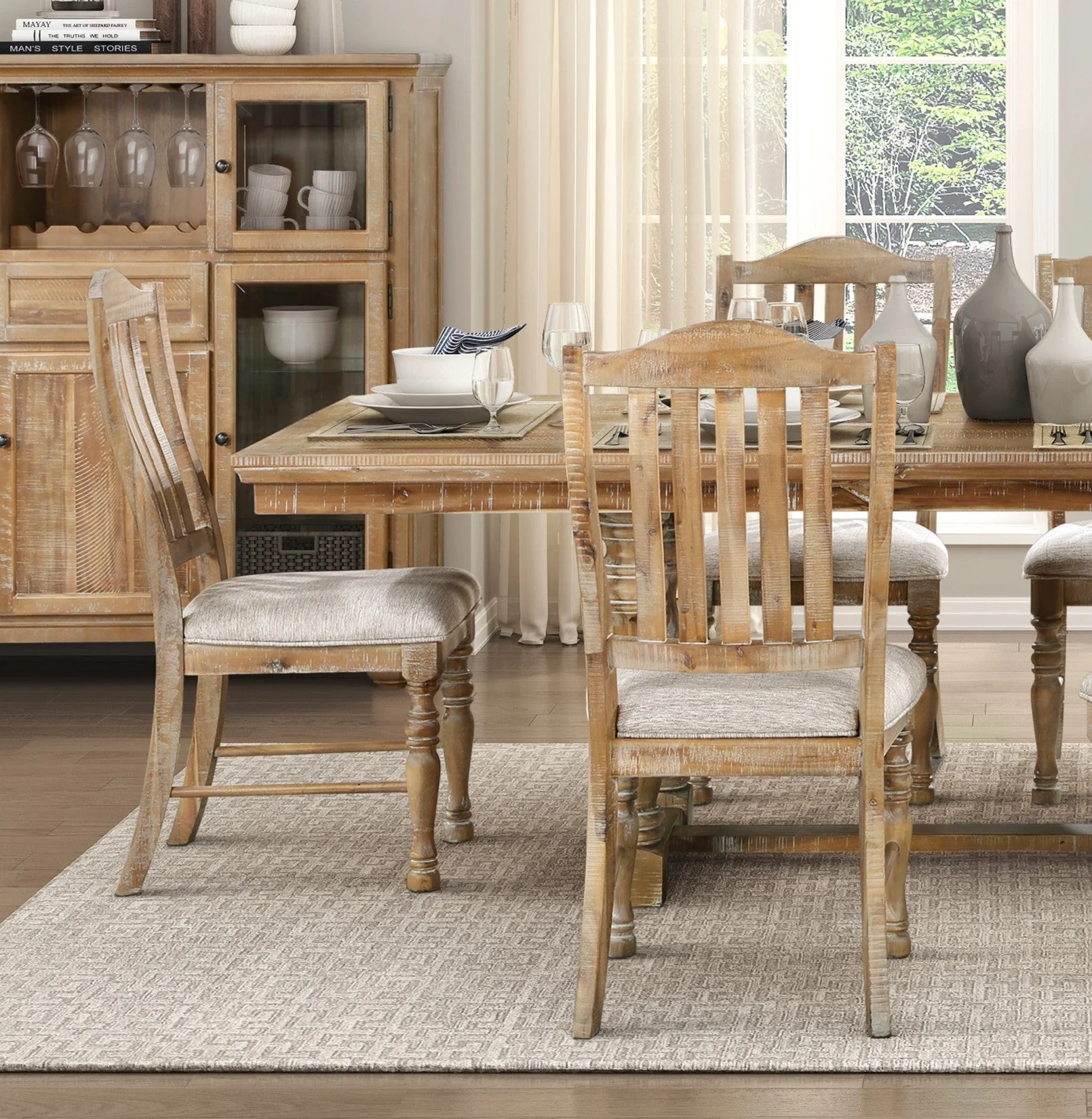 Eternalx 7-Piece Dining Set with Extendable Table and 6 Side Chairs - Image 9
