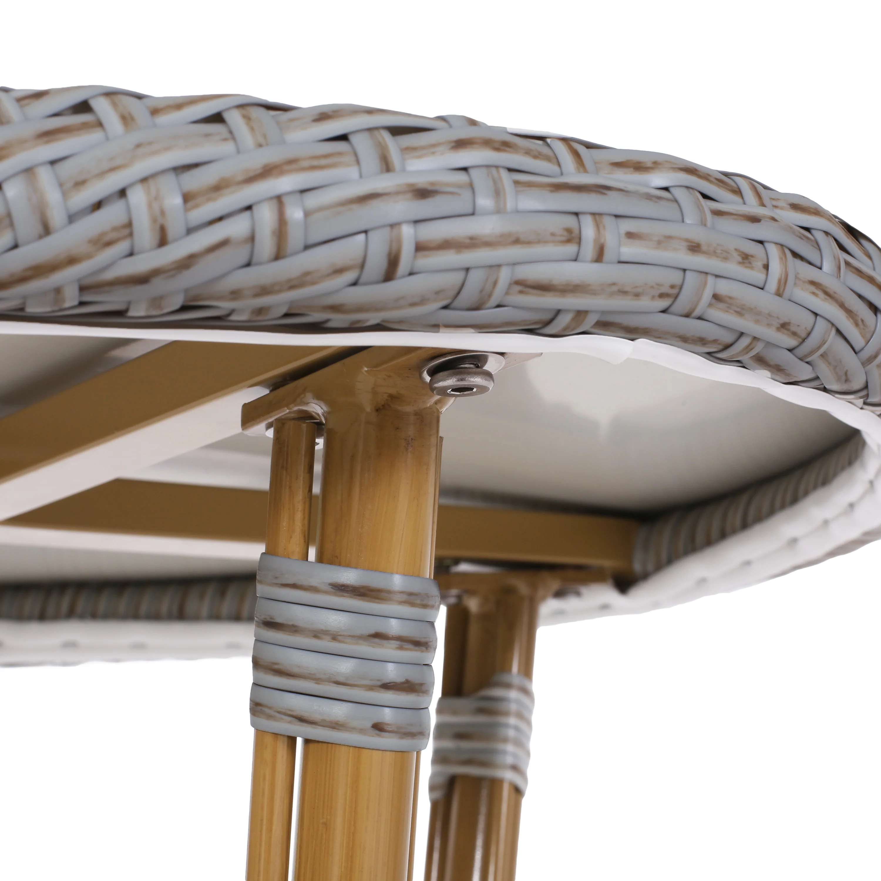 Eternity Rattan Bistro Table with Round Tabletop and Aluminum Frame - Image 4