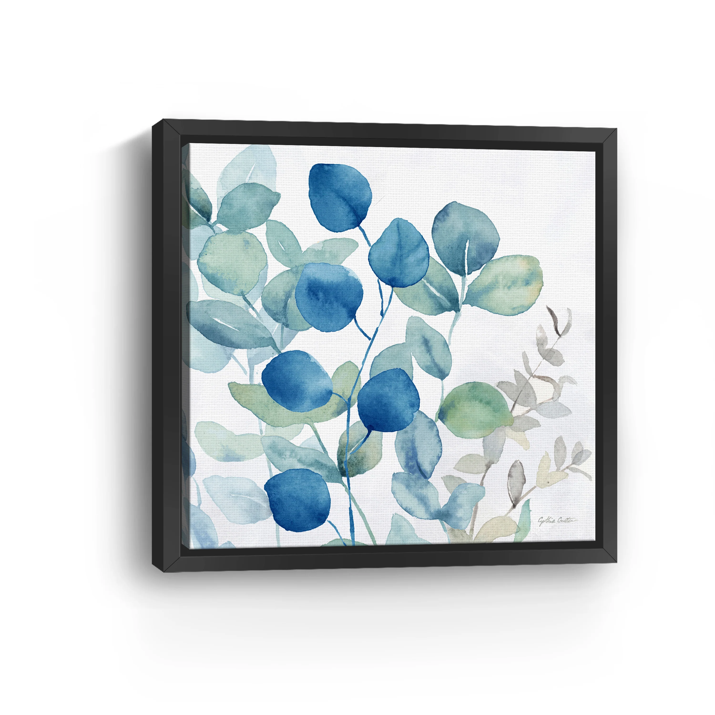 Eucalyptus Leaves Navy I Canvas Giclee - Image 4