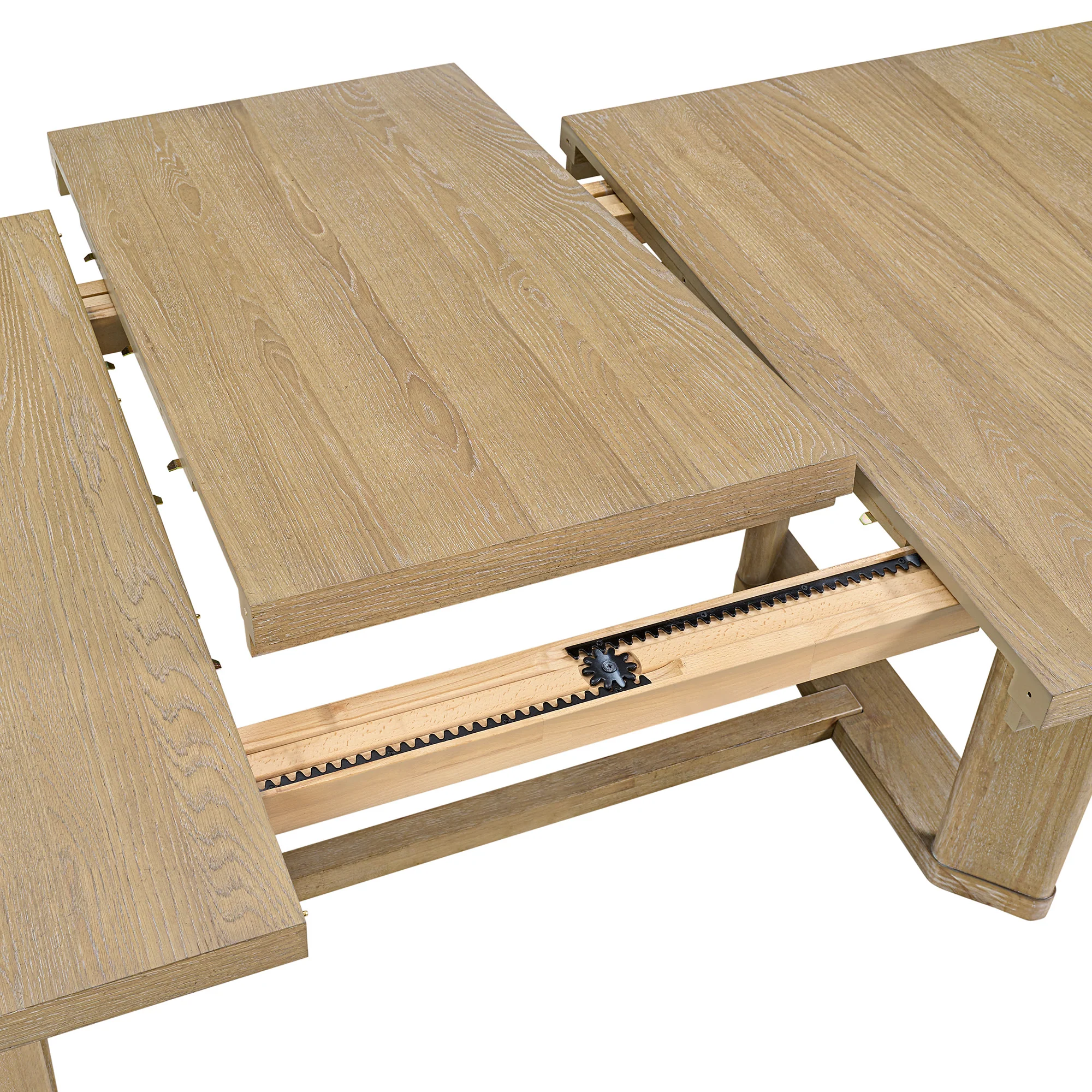 Extendable Trestle Dining Table with Leaf - Image 19