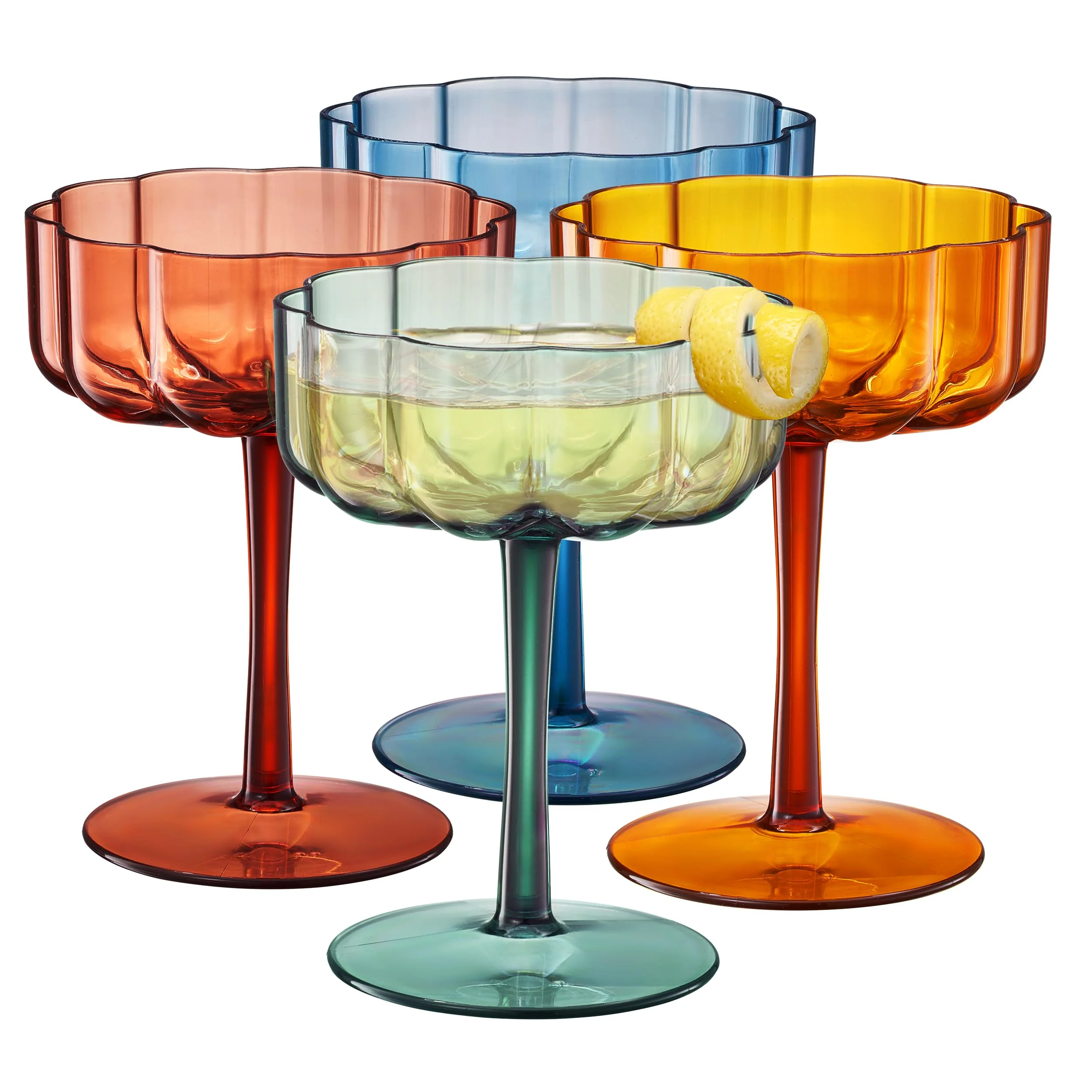 Eze Acrylic Champagne Coupe Cocktail Glassware, Set of 4 - Image 3