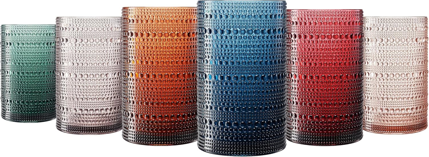 Eze Acrylic Highball Hobnail Glassware, Set of 6 - Image 3
