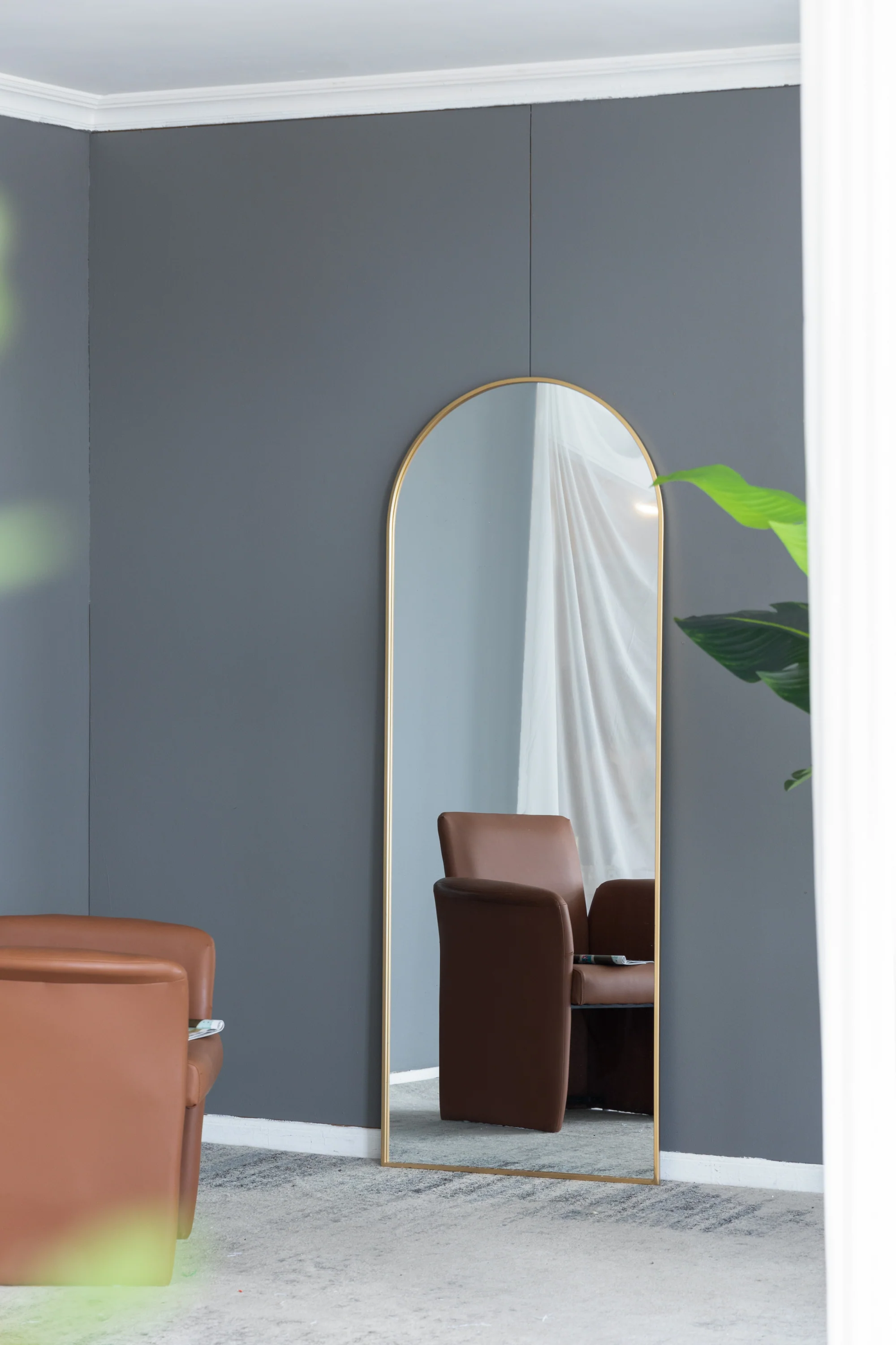 Celine Gold Arch Floor Mirror - Image 5