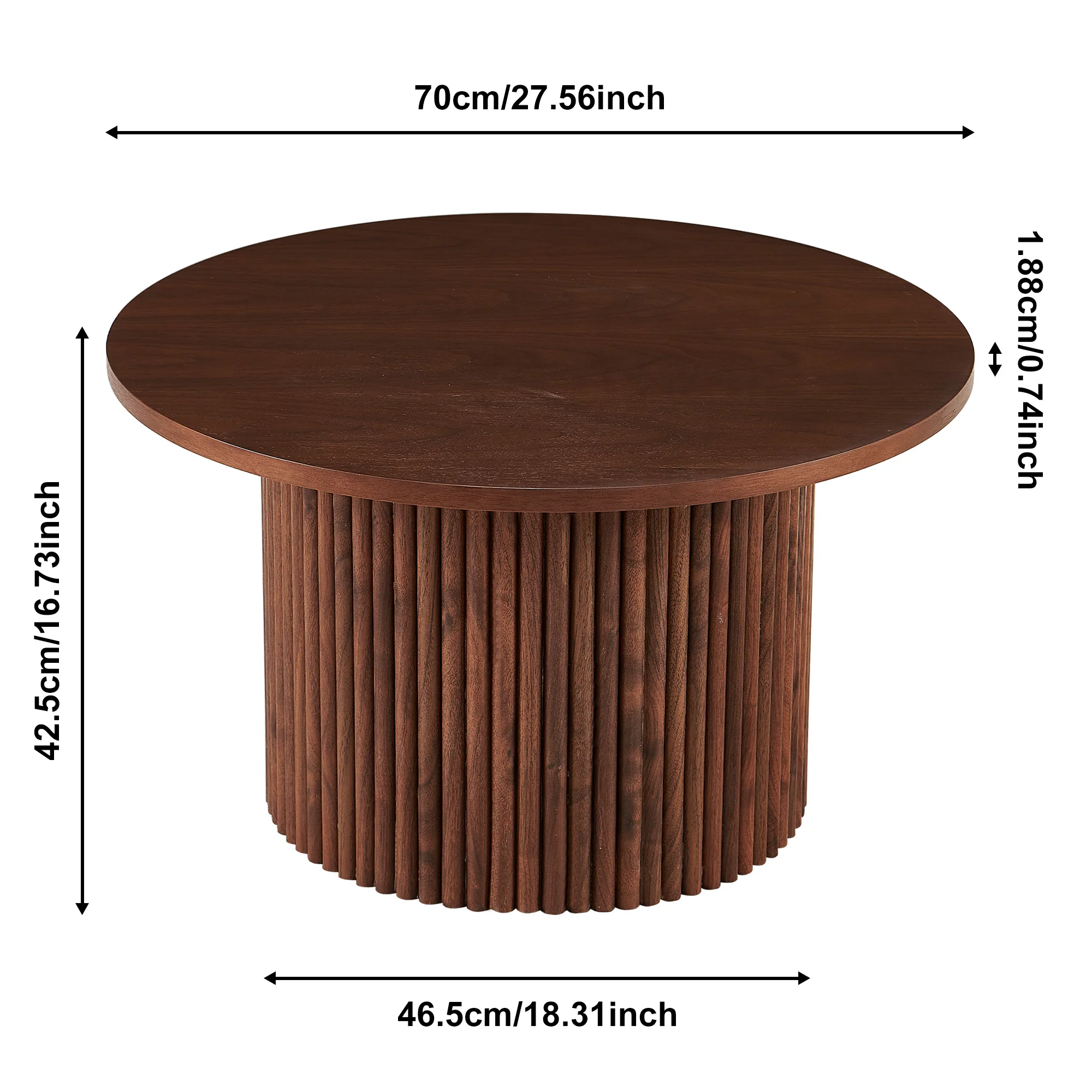 Fantasia Round Coffee Table Set with Column Design, Set of 2 - Image 10