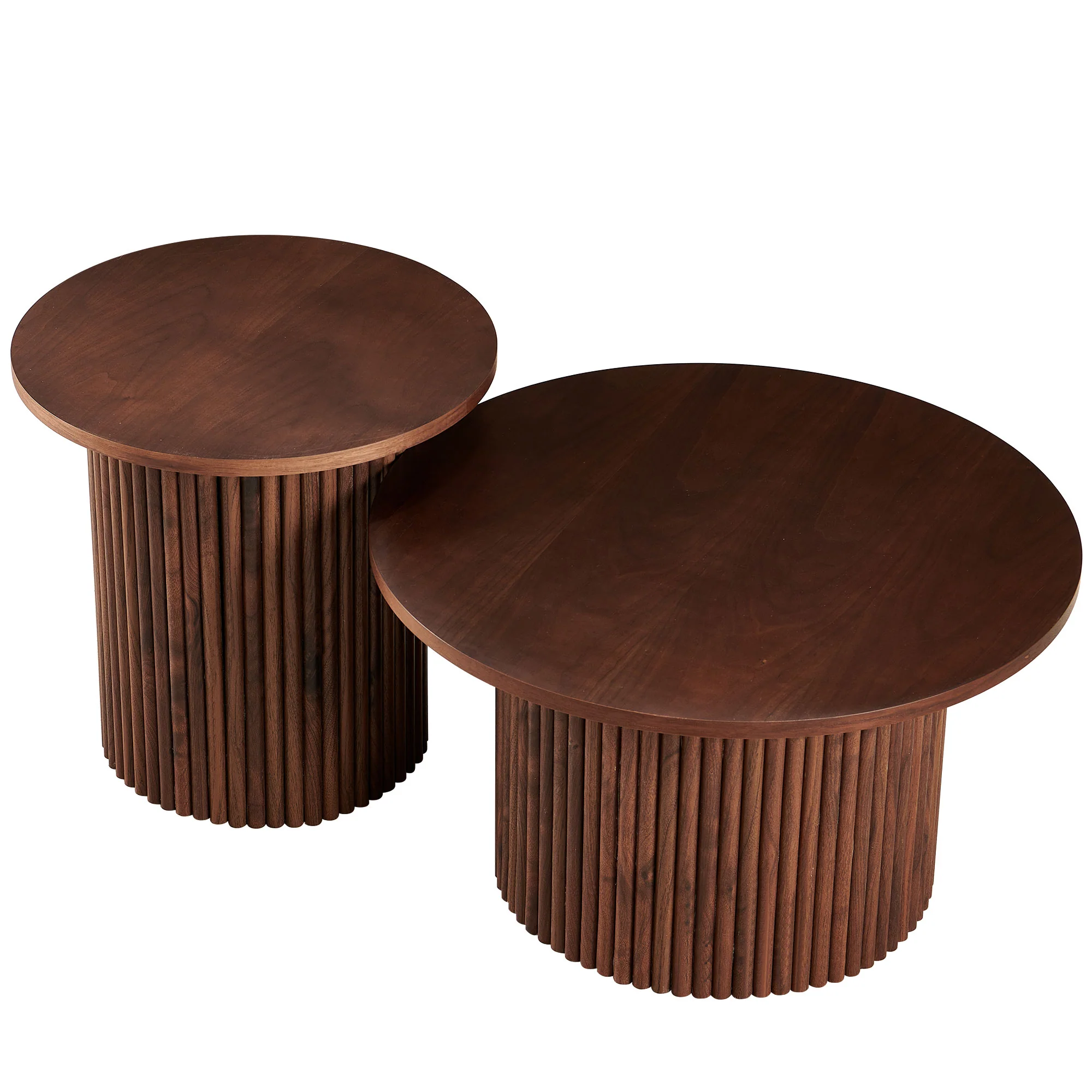 Fantasia Round Coffee Table Set with Column Design, Set of 2 - Image 3