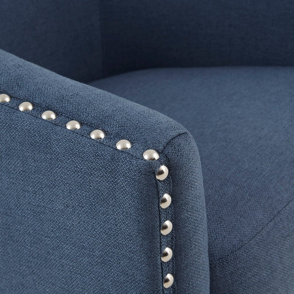 Fantasyy Upholstered Swivel Chair with Nailhead Trim and Curved Design - Image 7