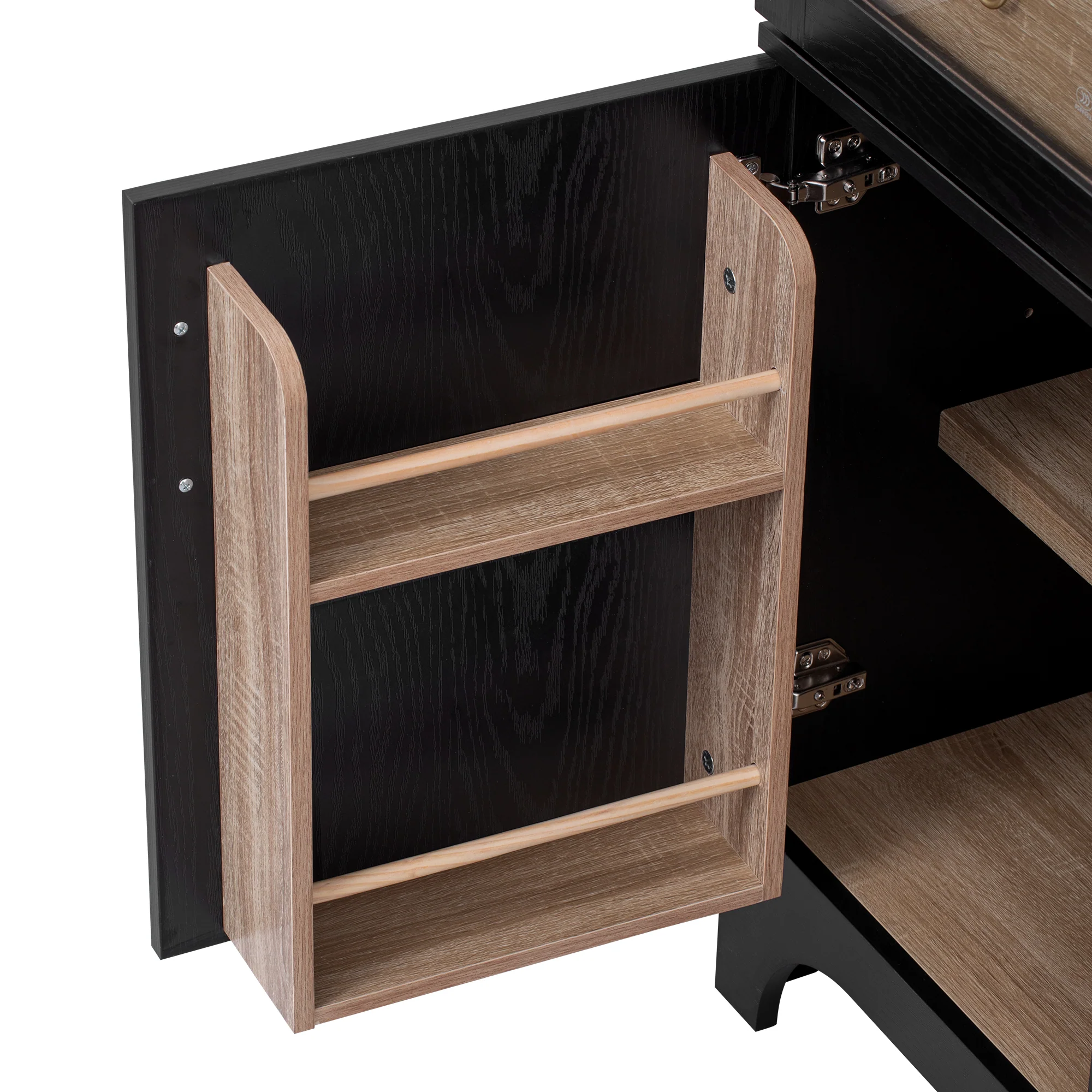 Farmhouse Kitchen Storage Cabinet with Open & Adjustable Shelves - Image 19