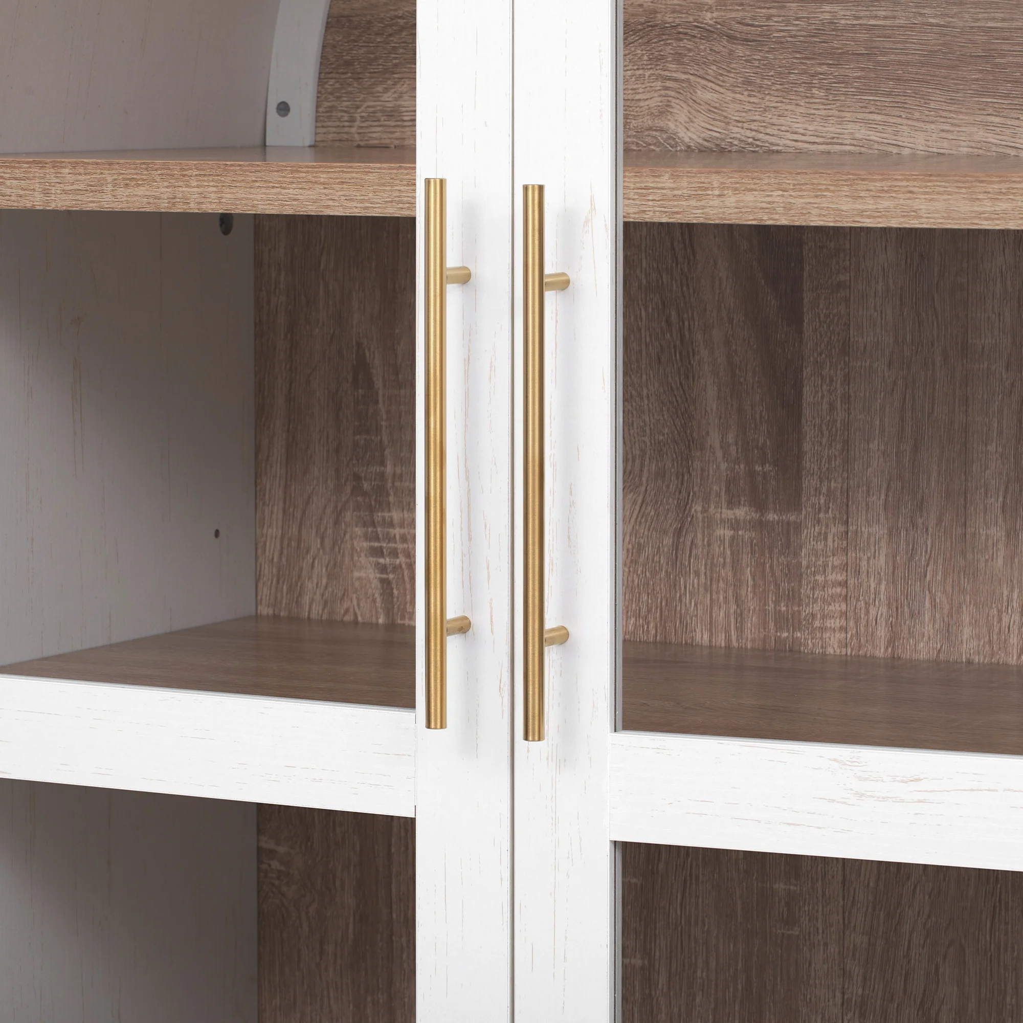 Farmhouse Kitchen Storage Cabinet with Open & Adjustable Shelves - Image 52