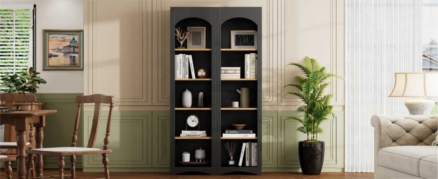 Farmhouse Two-Tone Storage Cabinet with Adjustable Shelves - Image 15