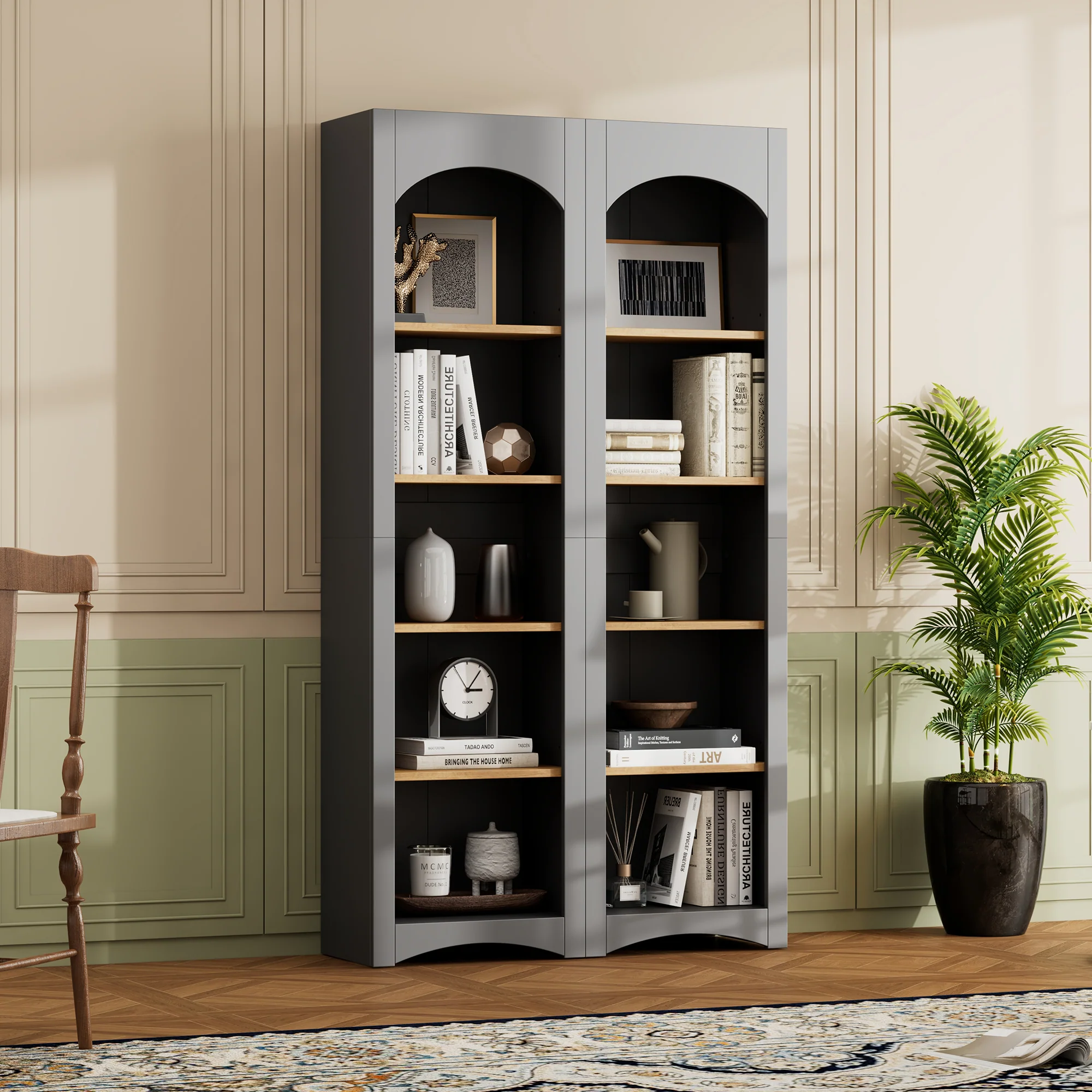 Farmhouse Two-Tone Storage Cabinet with Adjustable Shelves - Image 17