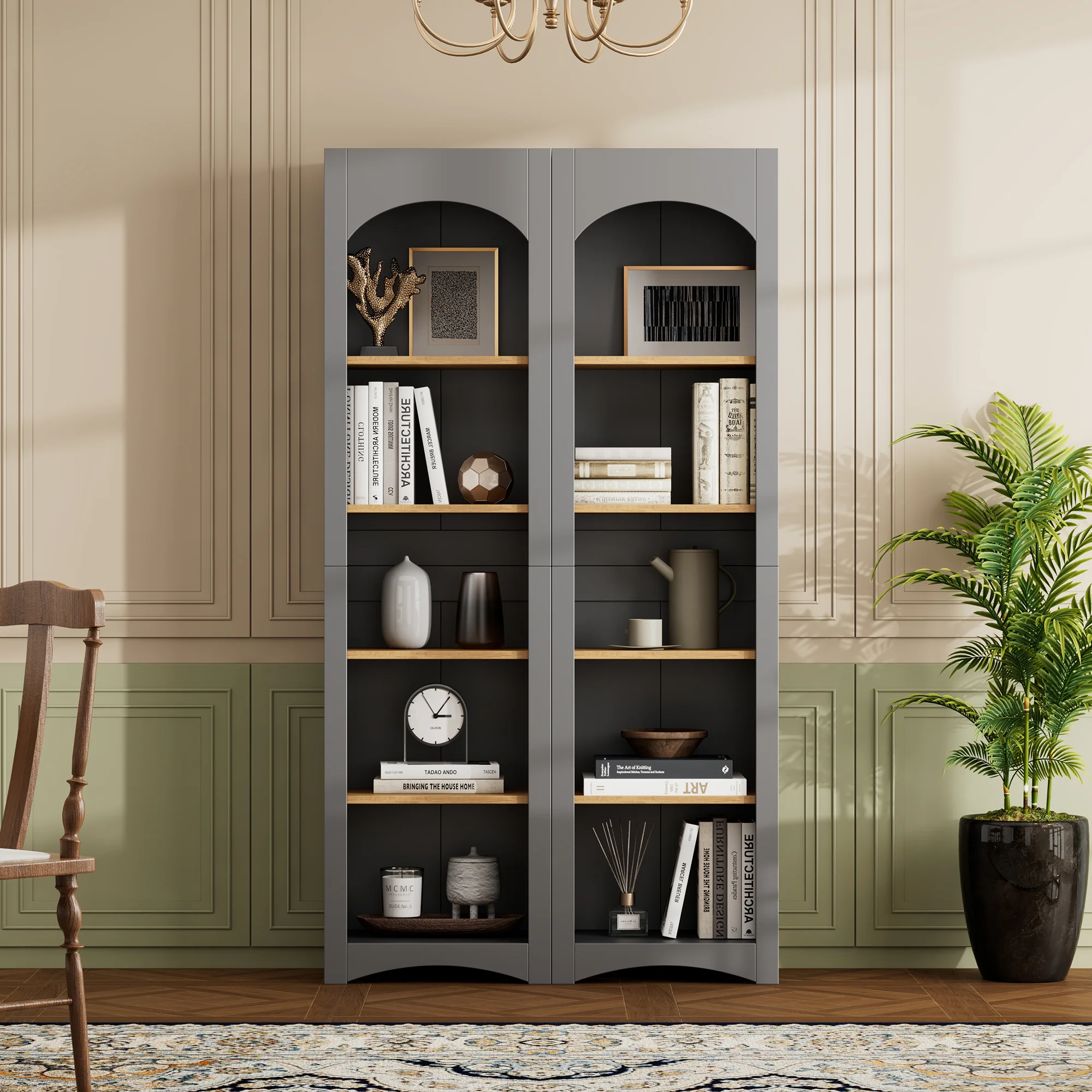 Farmhouse Two-Tone Storage Cabinet with Adjustable Shelves - Image 18