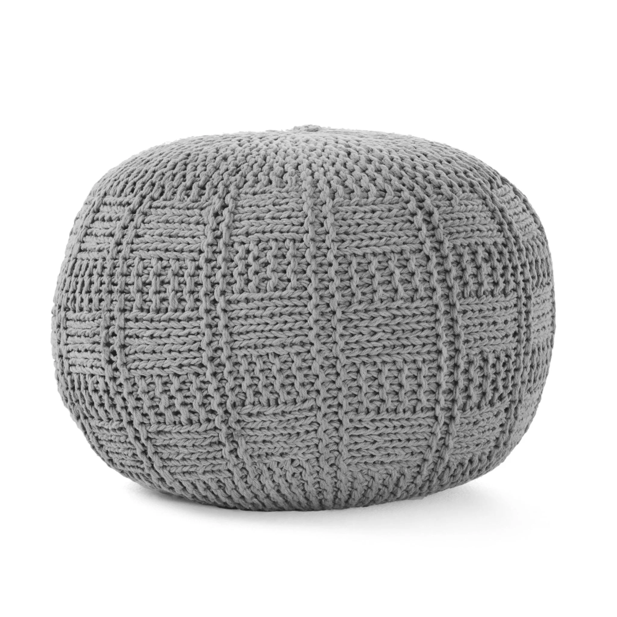 Fathomer Knitted Cotton Round Pouf - Image 10