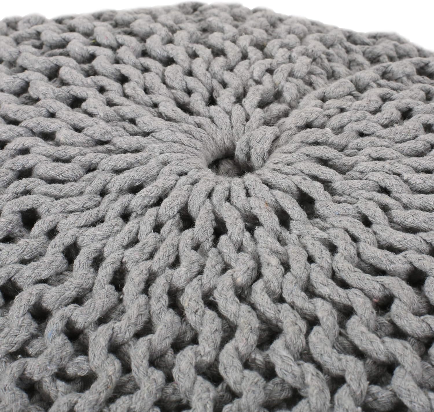 Fathomer Knitted Cotton Round Pouf - Image 14