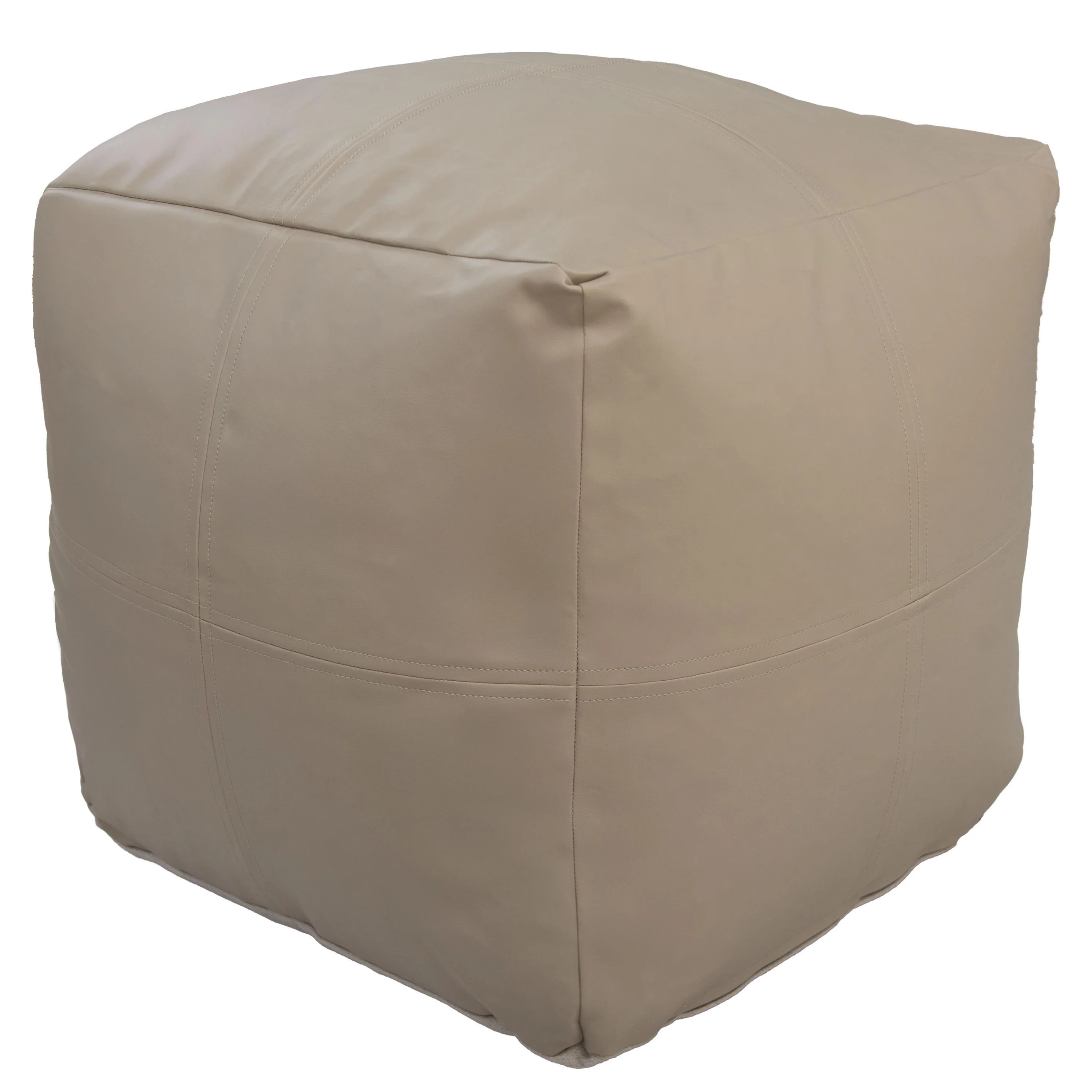 Faux Leather Solid Decorative Pouf - Image 10