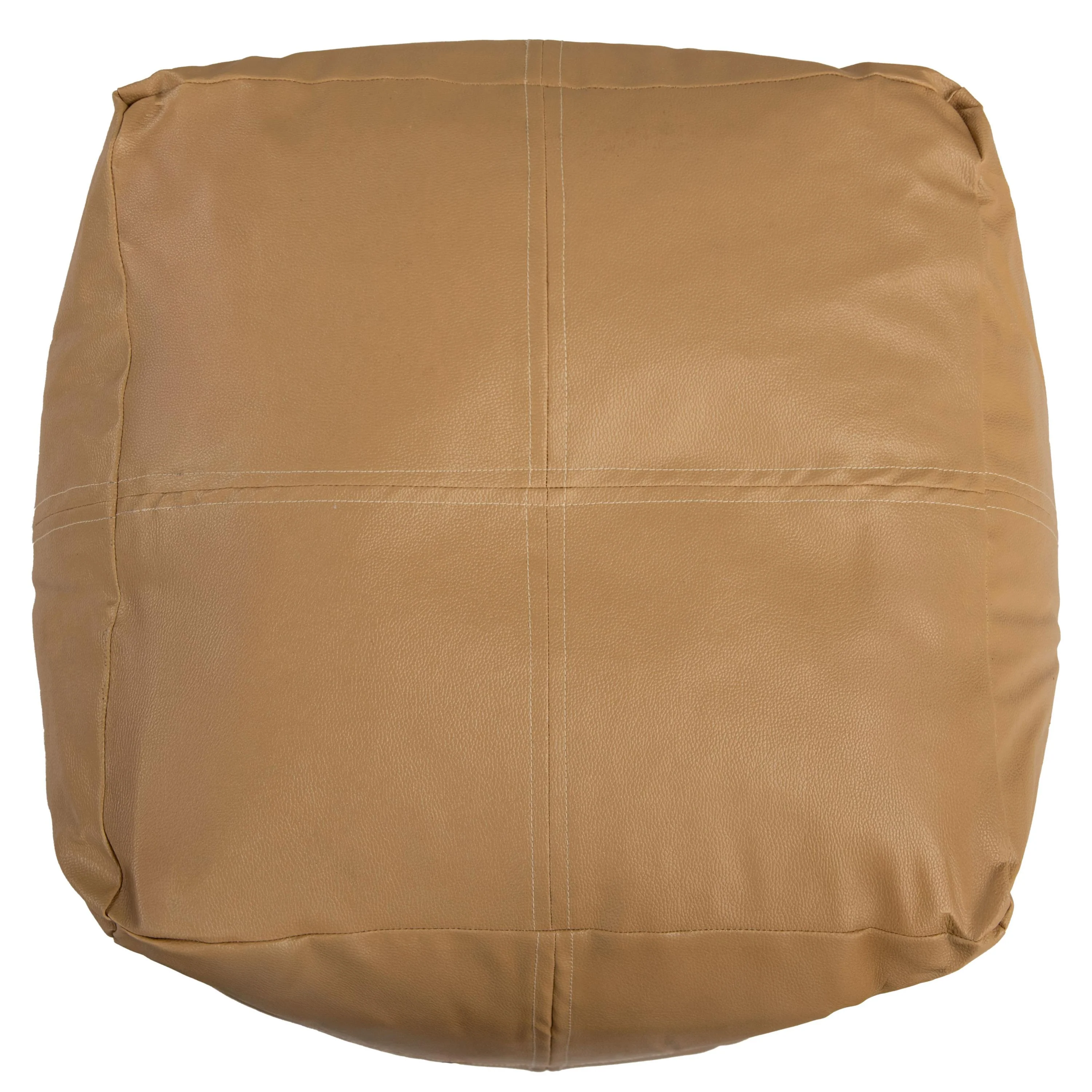 Faux Leather Solid Decorative Pouf - Image 8