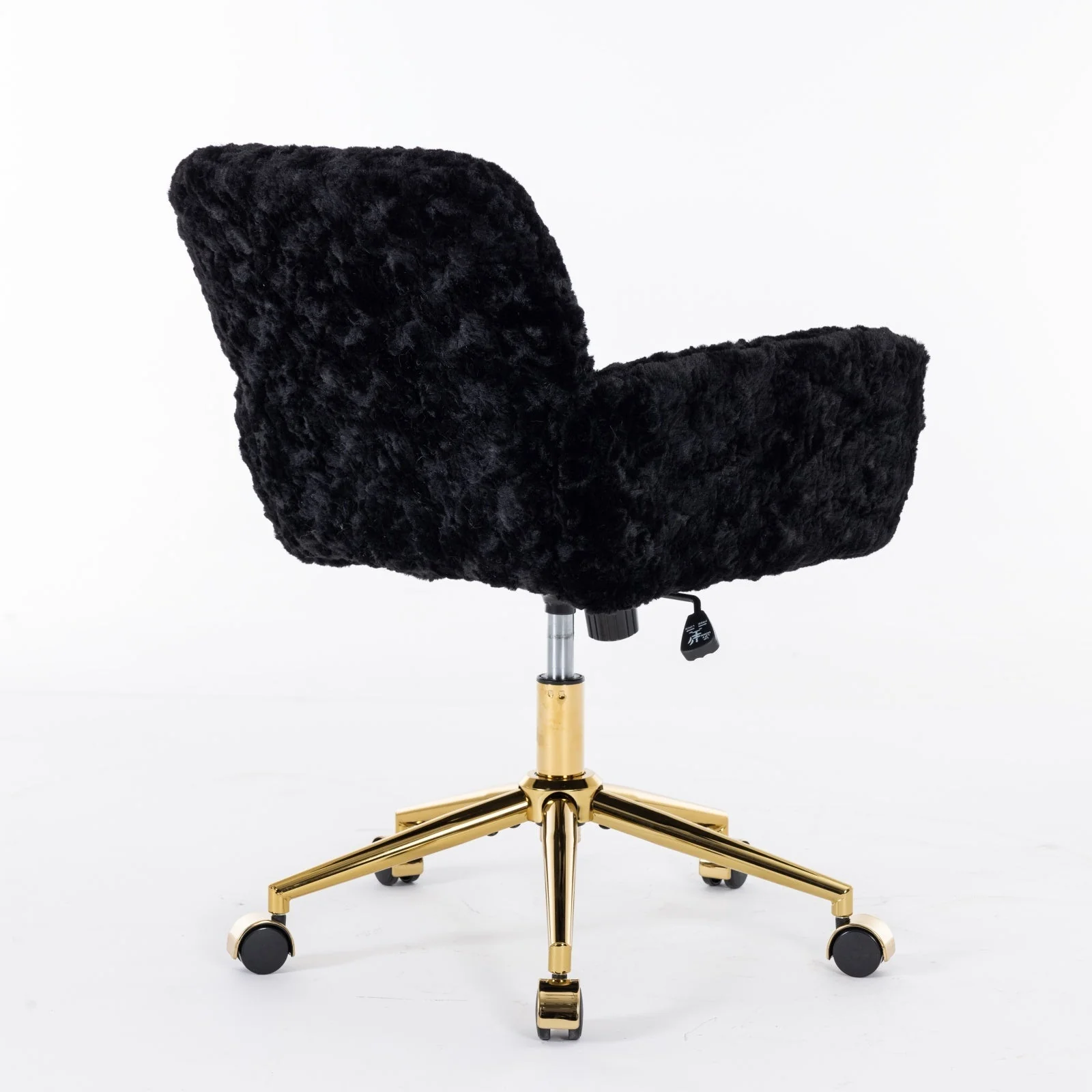 Faux Rabbit Hair Office Chair with Golden Metal Base, Adjustable Swivel - Image 34