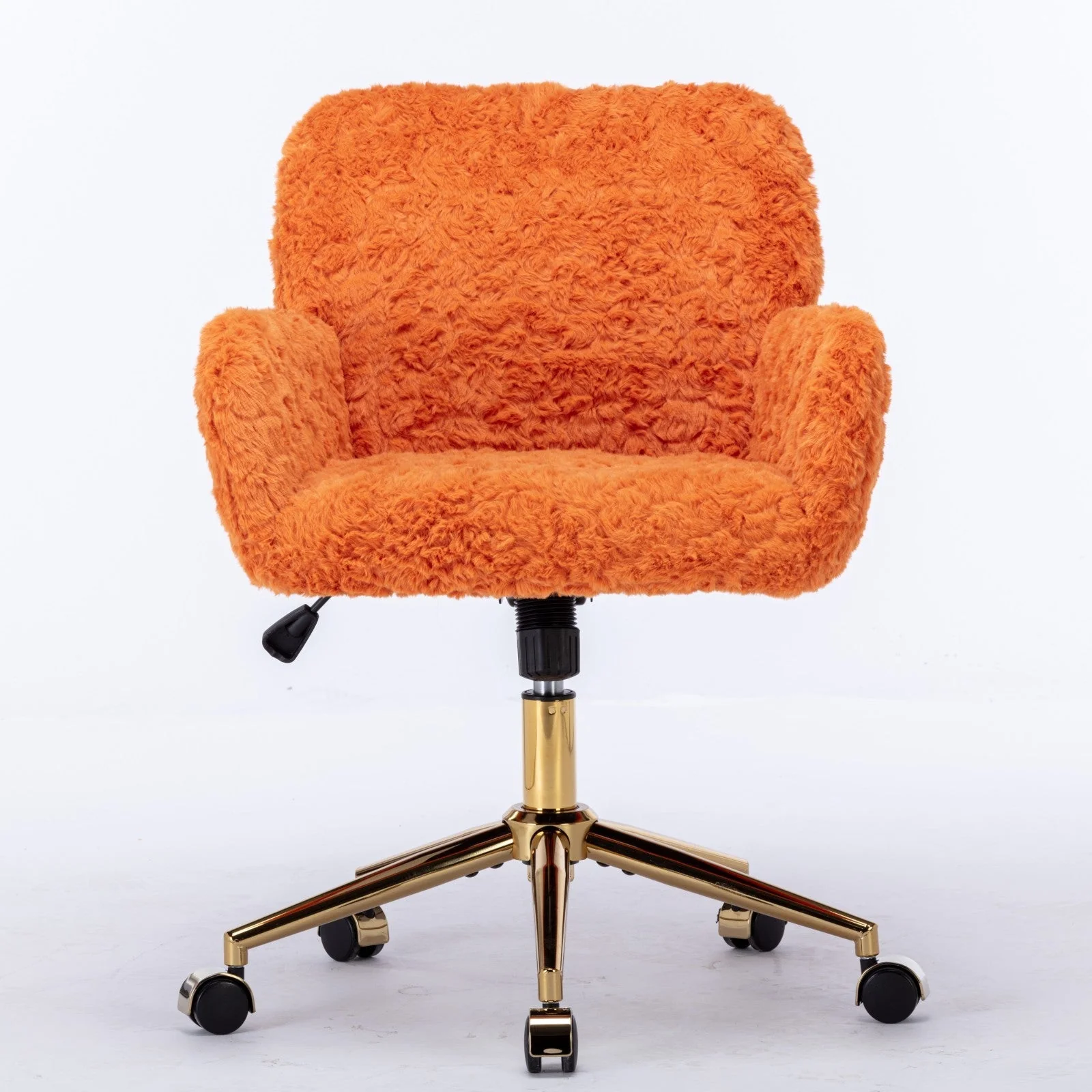 Faux Rabbit Hair Office Chair with Golden Metal Base, Adjustable Swivel - Image 70