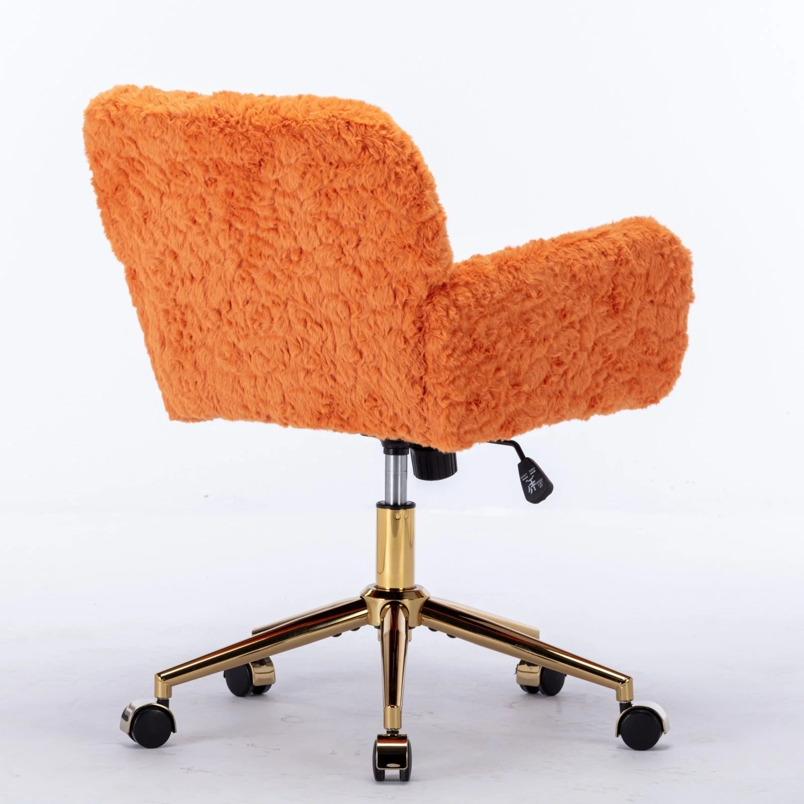 Faux Rabbit Hair Office Chair with Golden Metal Base, Adjustable Swivel - Image 74