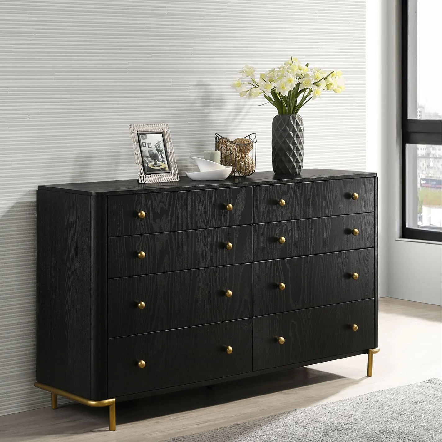Anser Black 8-Drawer Dresser - Image 2