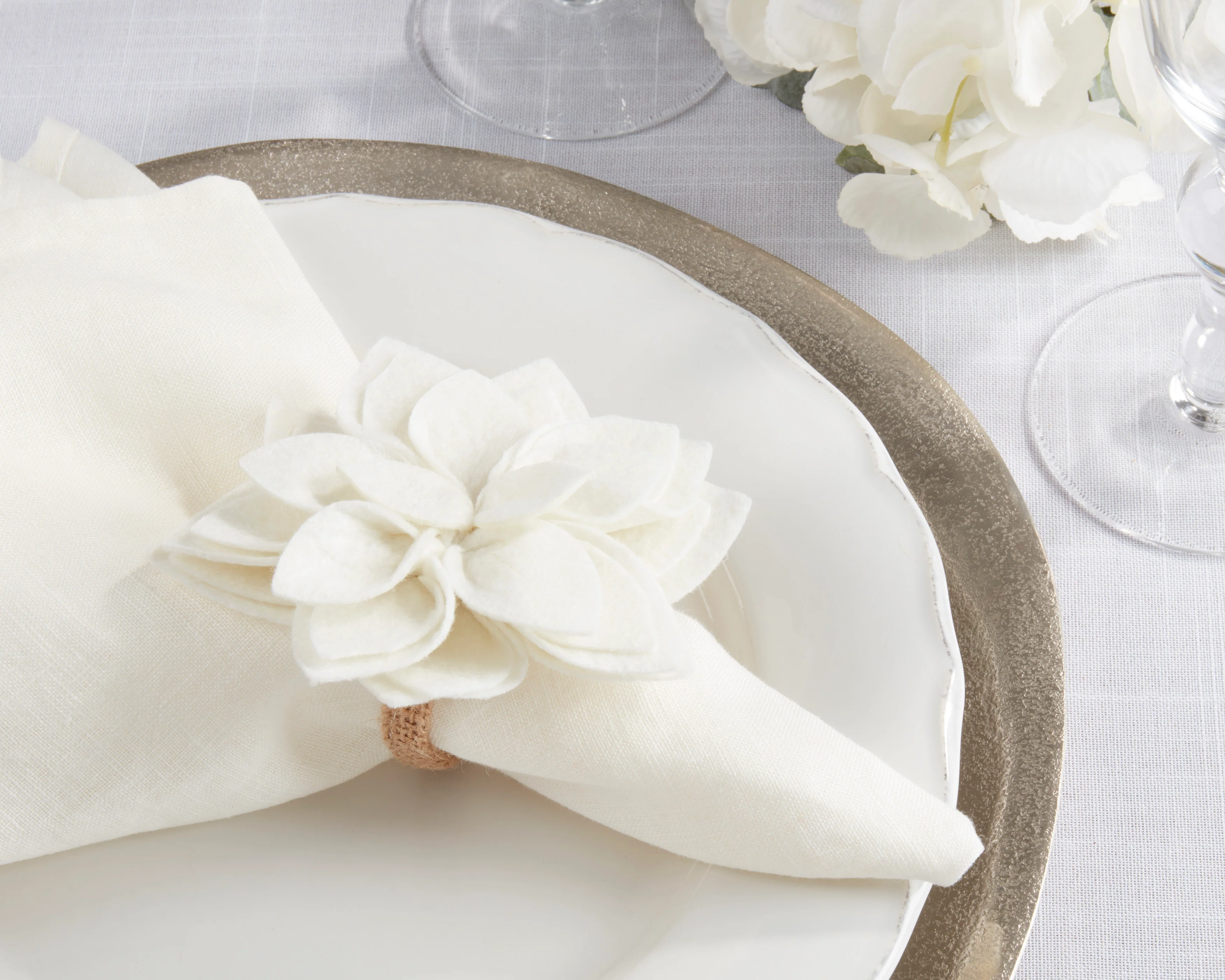 Felt Blossom Napkin Rings, Set of 4 - Image 9