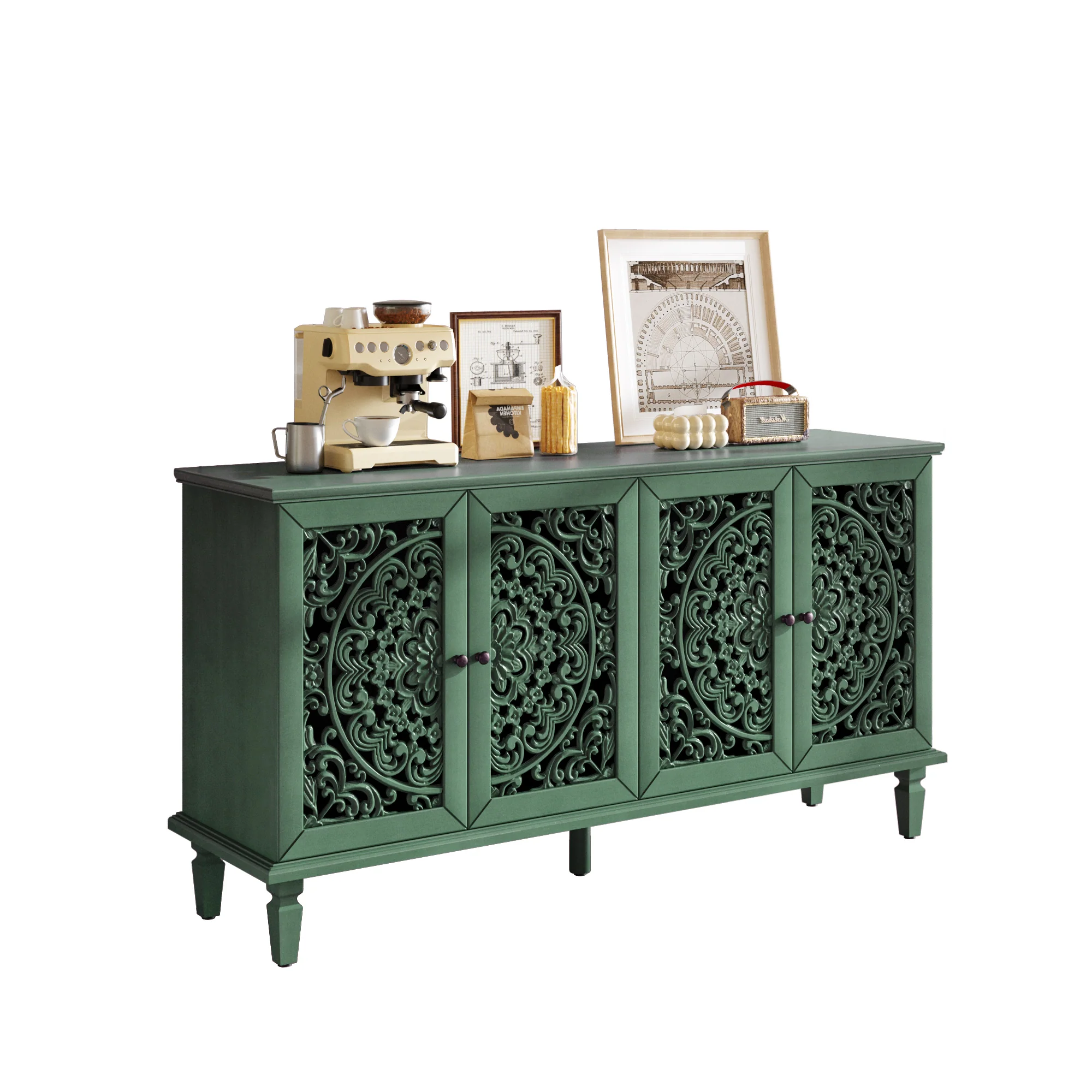 Floral Carvings Buffet Storage Cabinet - Image 33