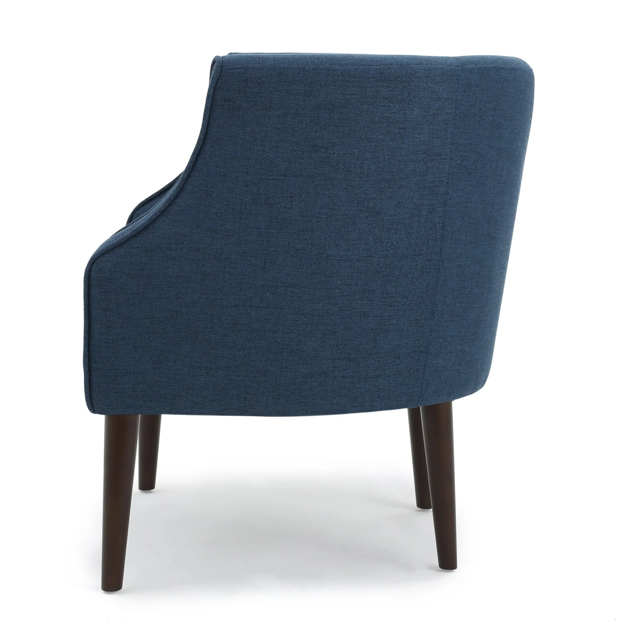 Flutter Upholstered Club Chair with Button Tufting and Tapered Wood Legs - Image 3