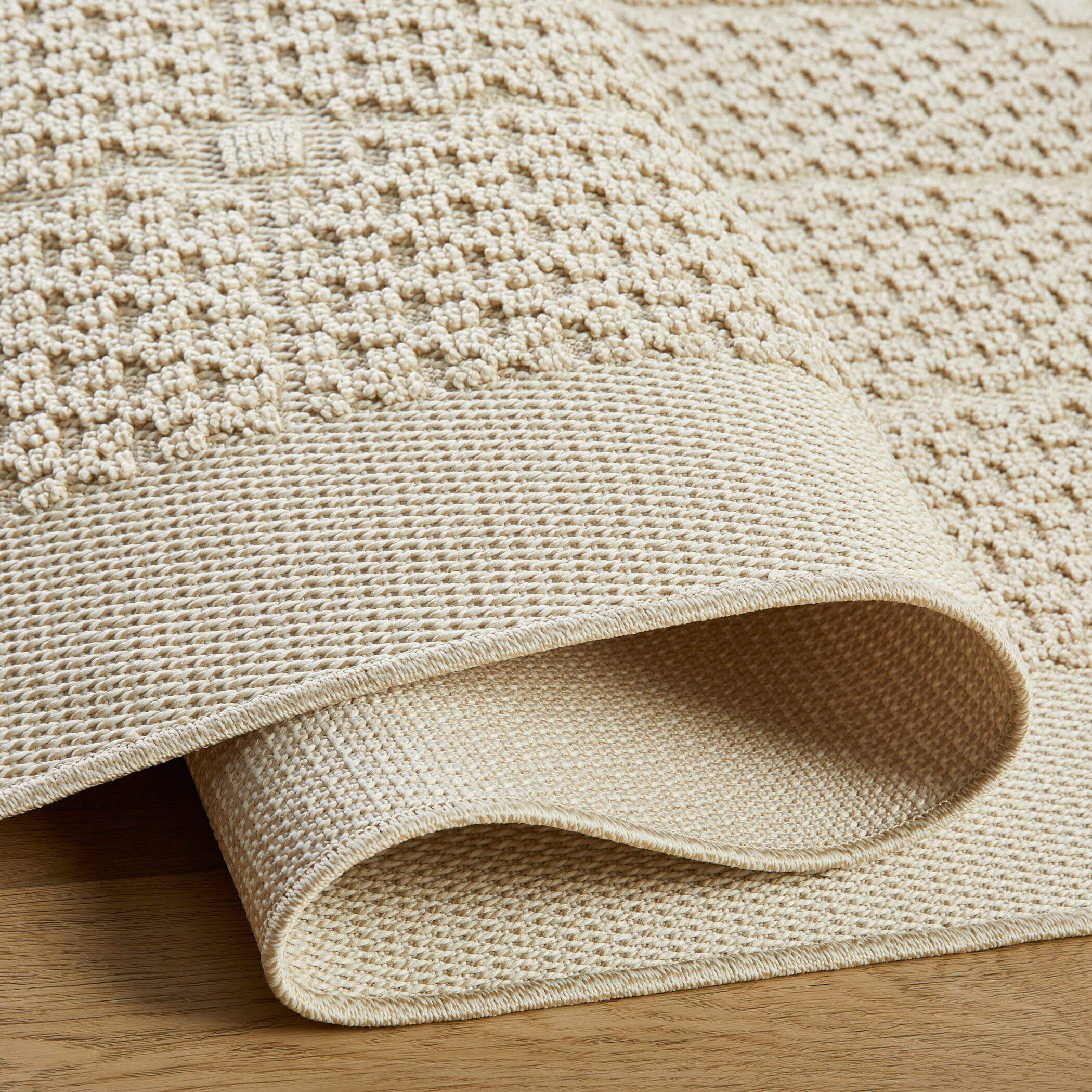 Forza Textural Checkerboard Ivory Rug - Image 3