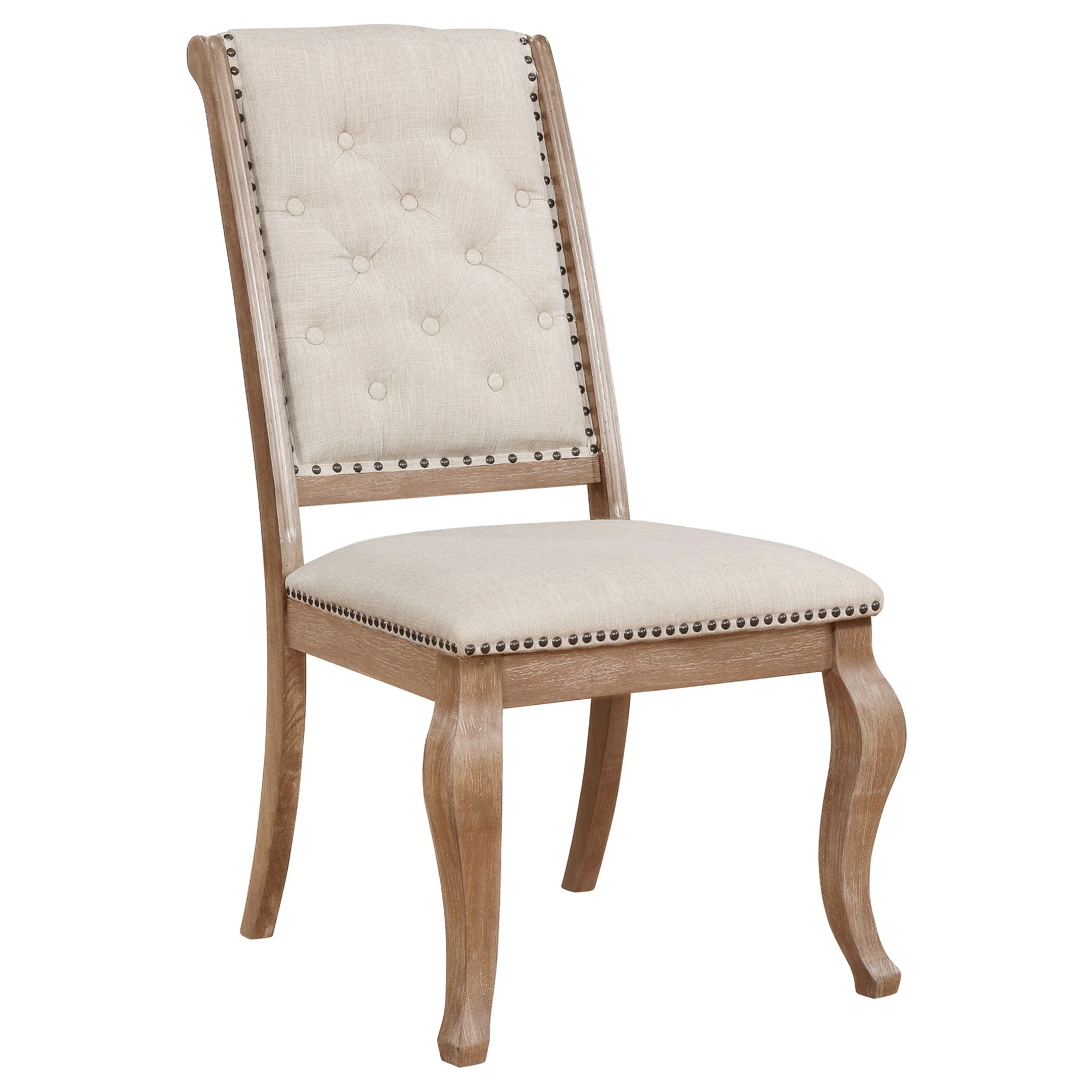 Fremont Barley Brown and Cream Dining Set with Upholstered Dining Chairs - Image 8