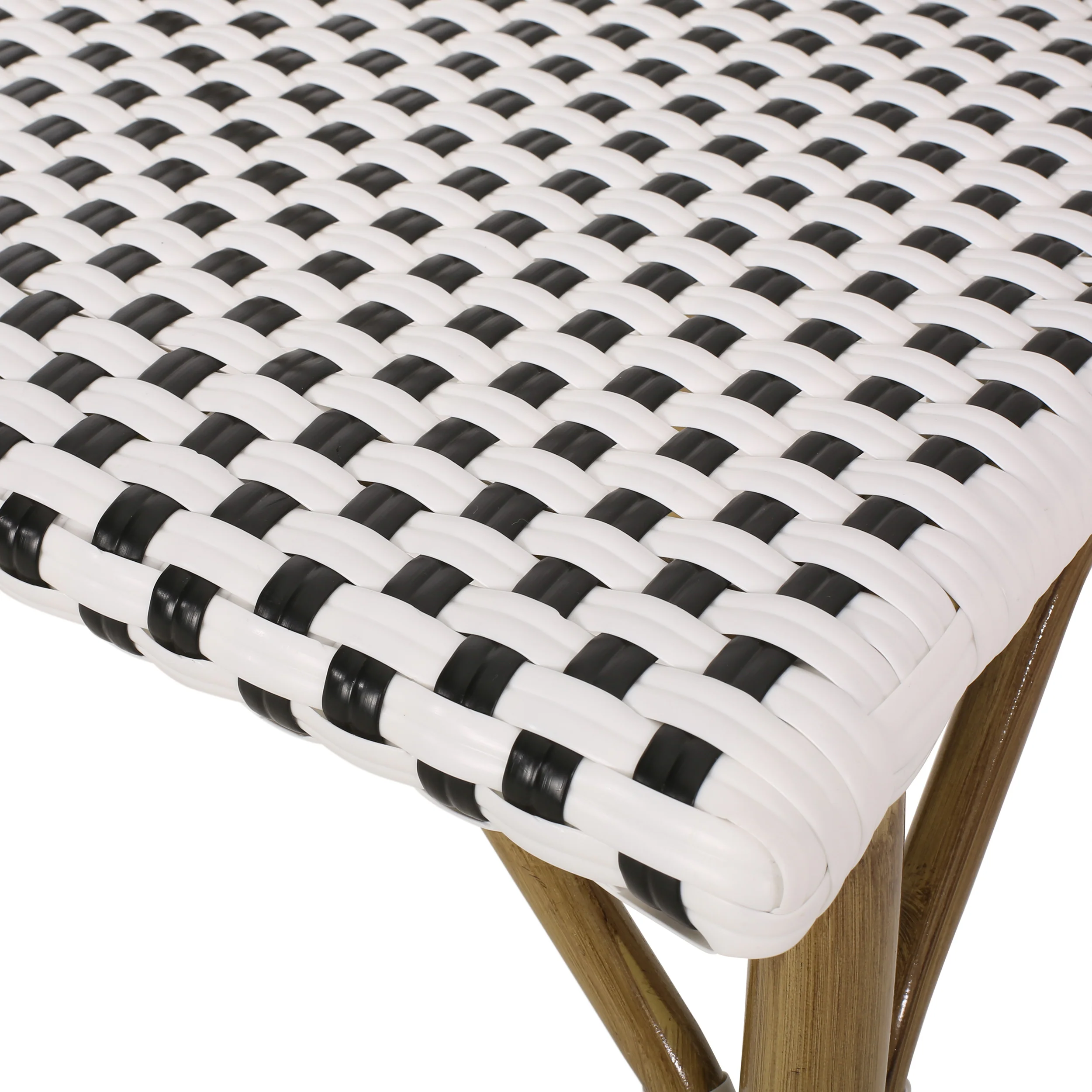 French Bistro Outdoor Dining Chairs, Set of 2 Black & White - Image 11
