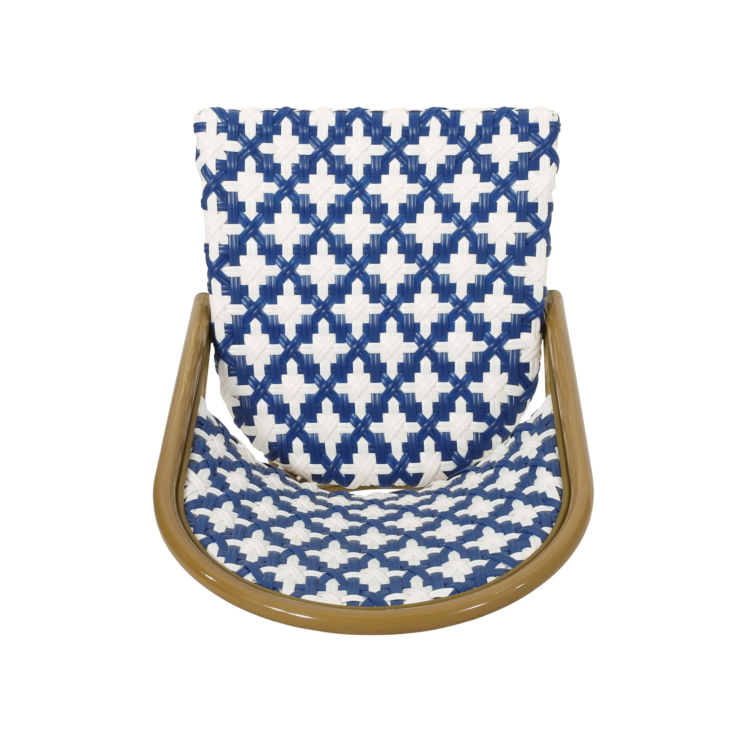 French Bistro Outdoor Dining Chairs, Set of 2 Navy & White - Image 9