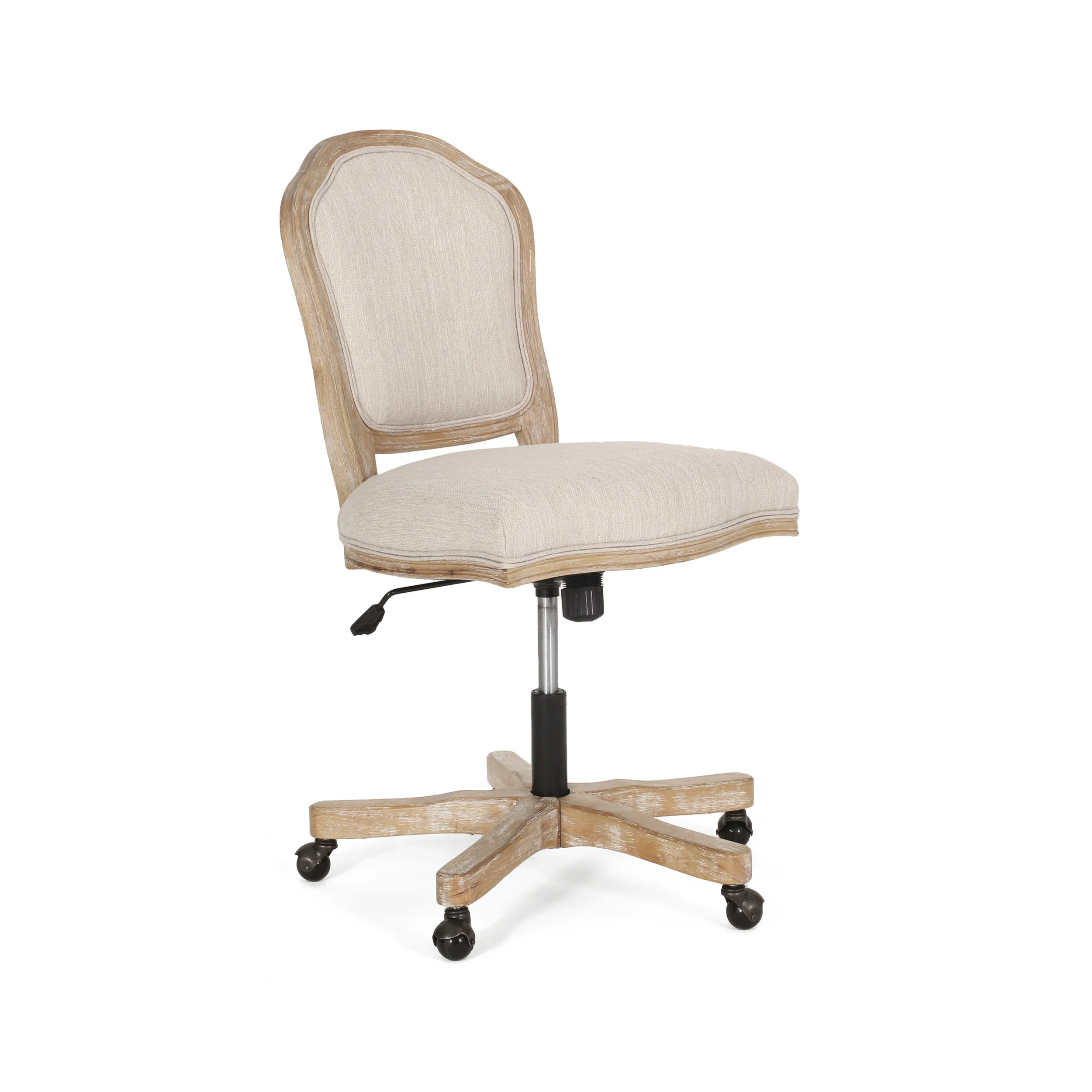 French Country Rounded Back Swivel & Lift Office Chair - Image 8