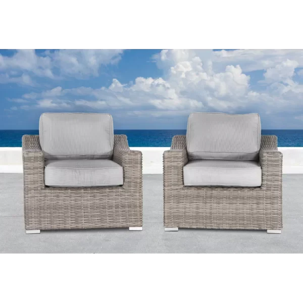 All-Weather Wicker Outdoor Accent Chairs, Set of 2 - Image 2