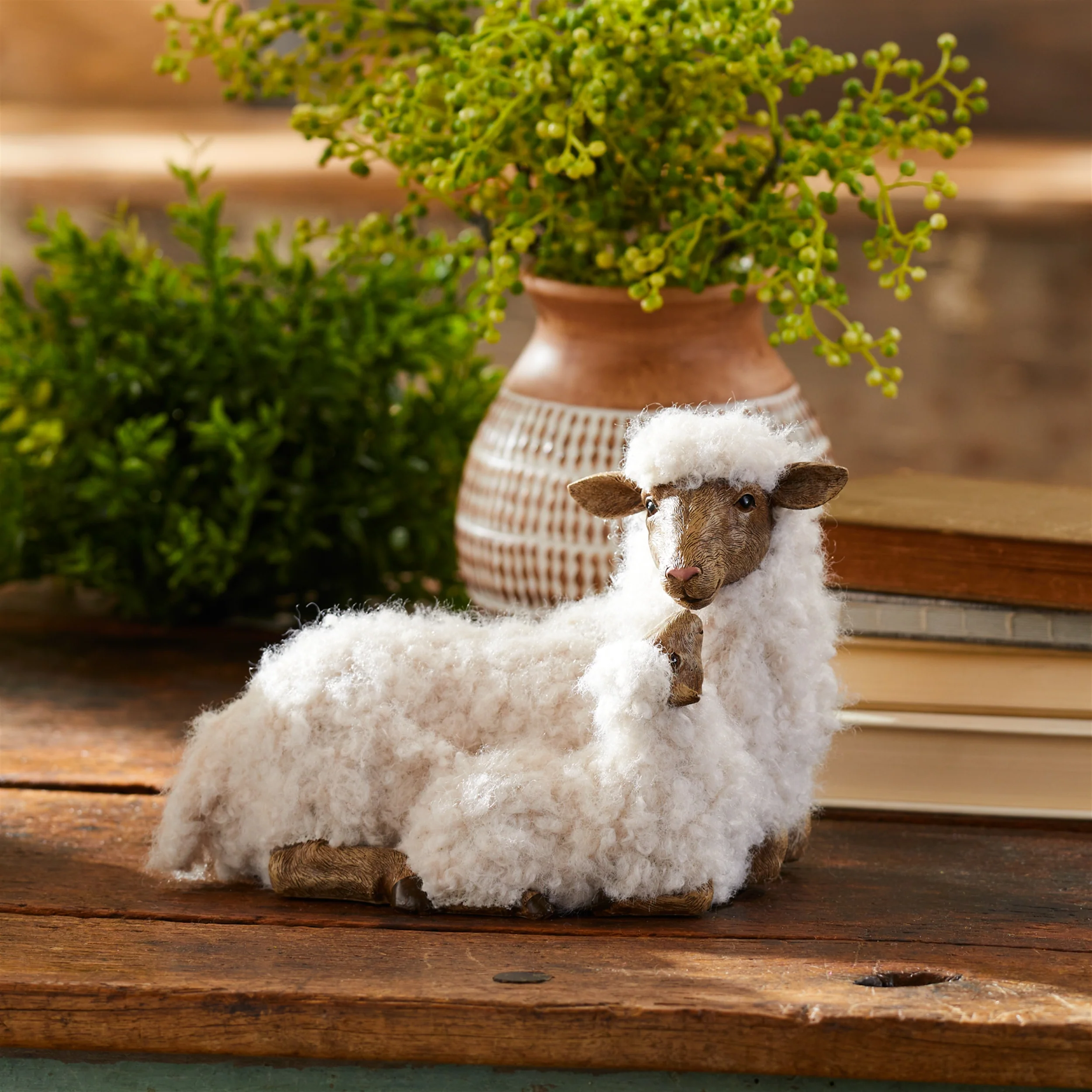 Furry Sheep with Lamb Figurine - Image 2