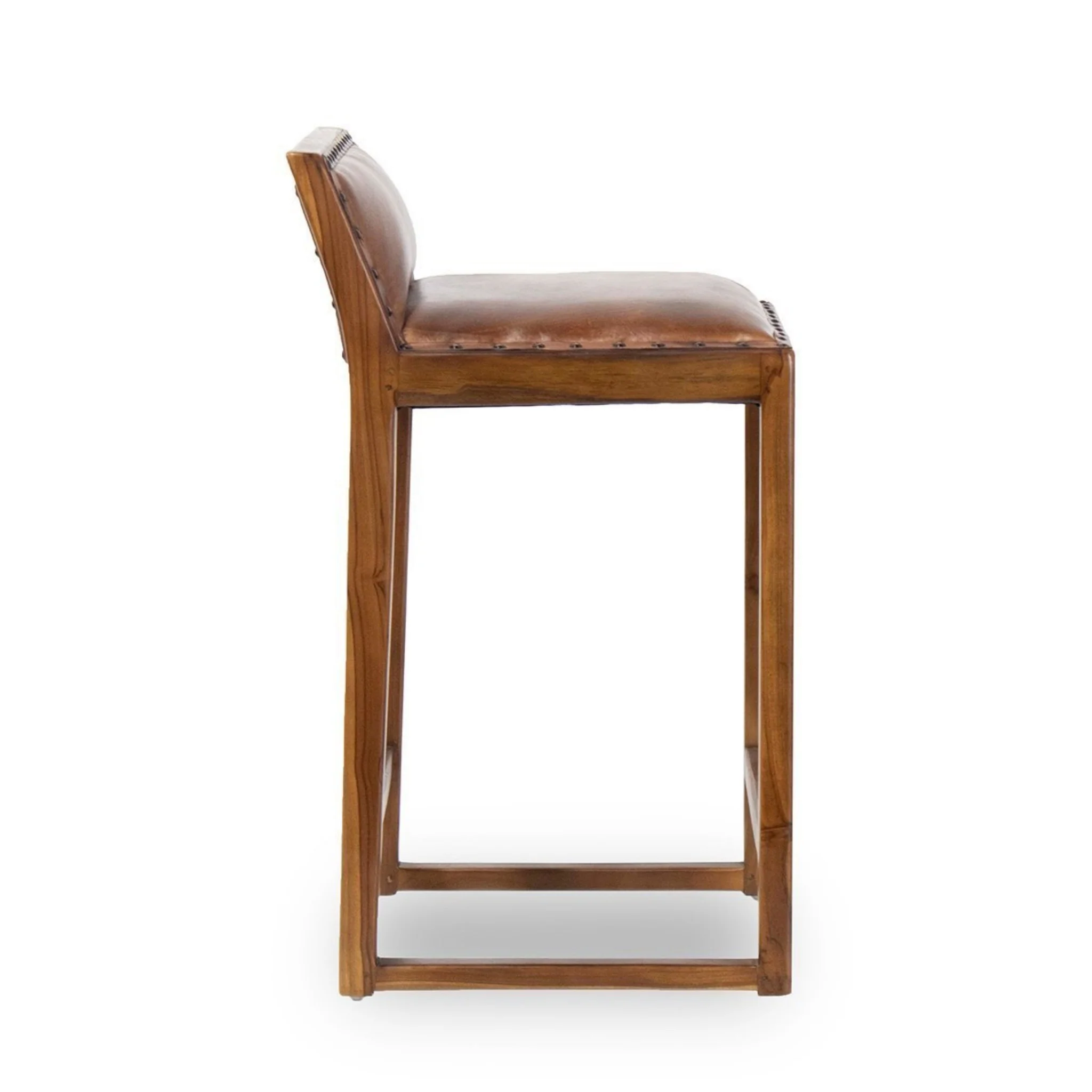 Gavin Mid-Century Modern Leather Counter Stool - Image 5