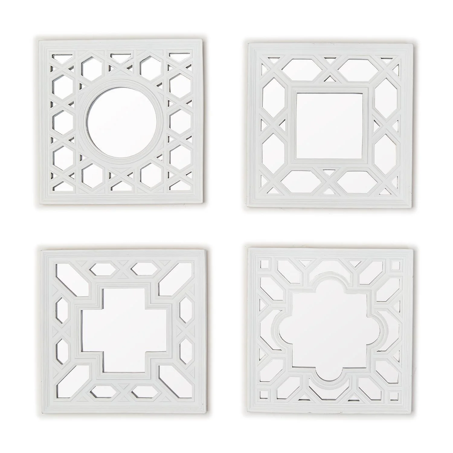 Geometric Design Mirrors, Set of 4