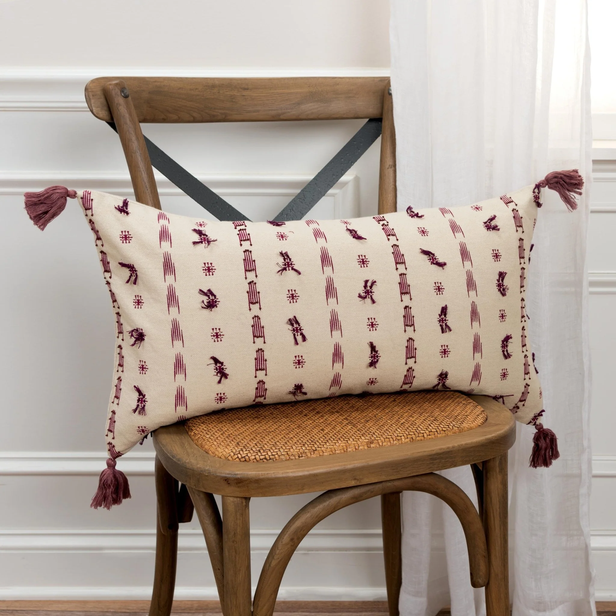 Geometric Print Knife Edge 100% Cotton Poly Filled Decorative Throw Pillow - Image 11