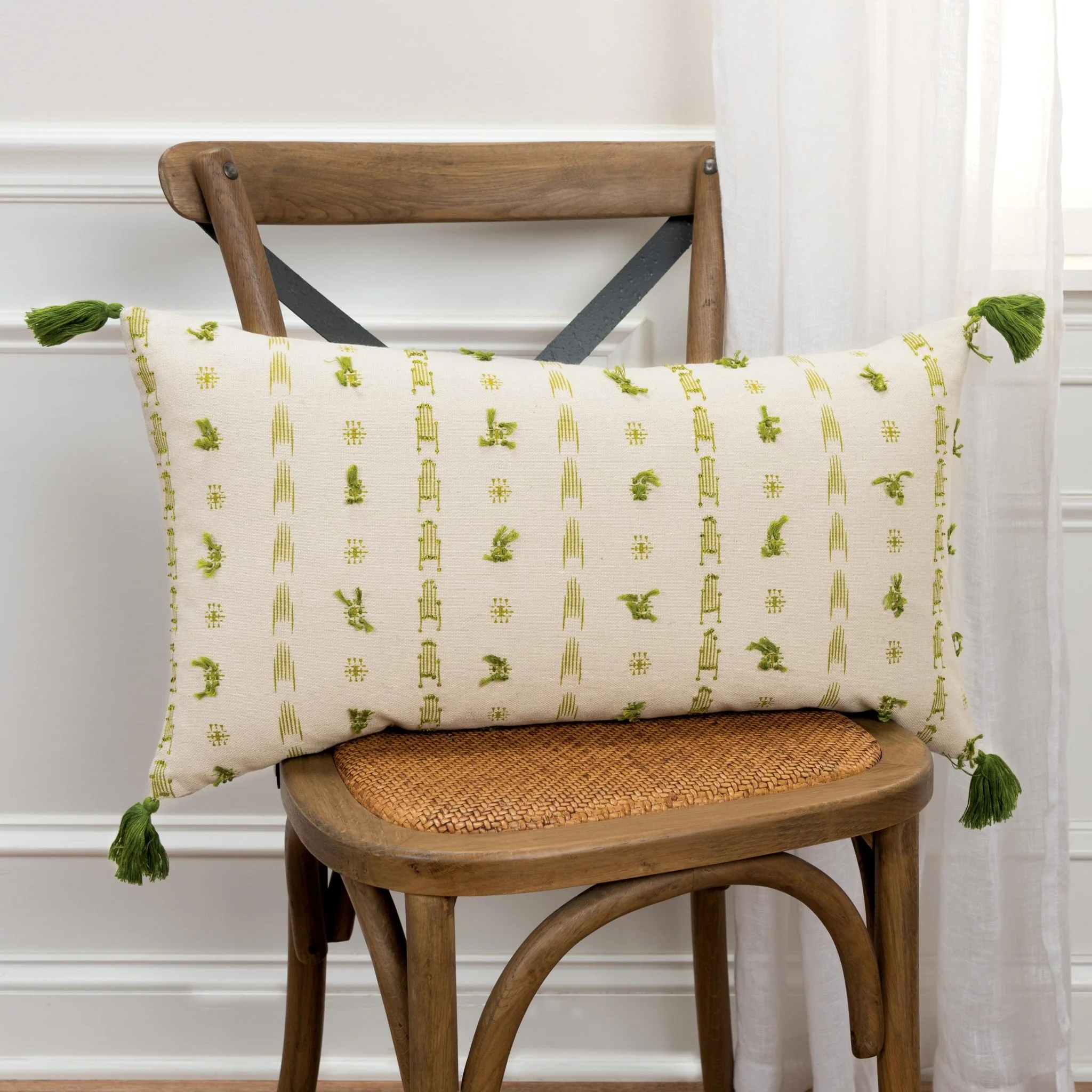 Geometric Print Knife Edge 100% Cotton Poly Filled Decorative Throw Pillow - Image 26