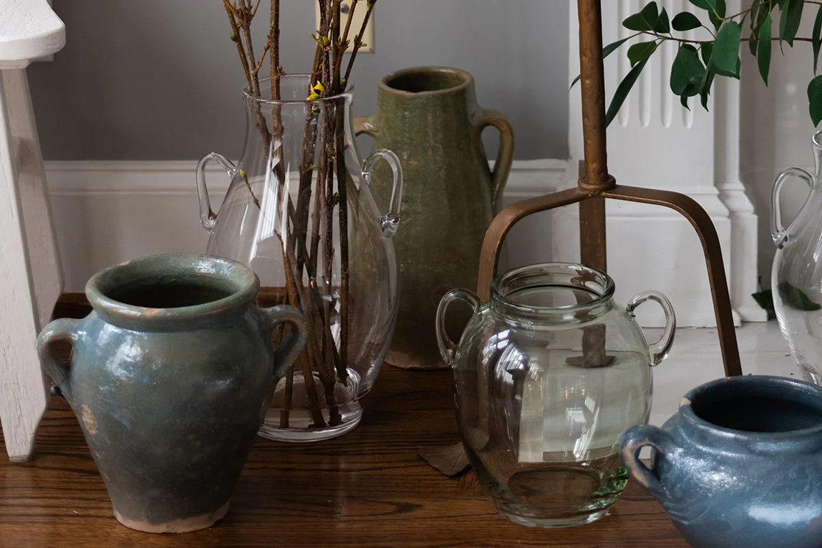 Glass Amphora Flower Vase, Clear - Image 10