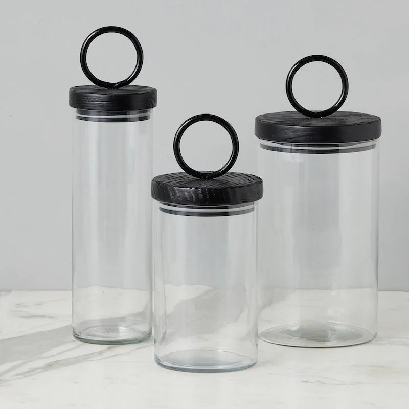 Glass Canister, Set of 3