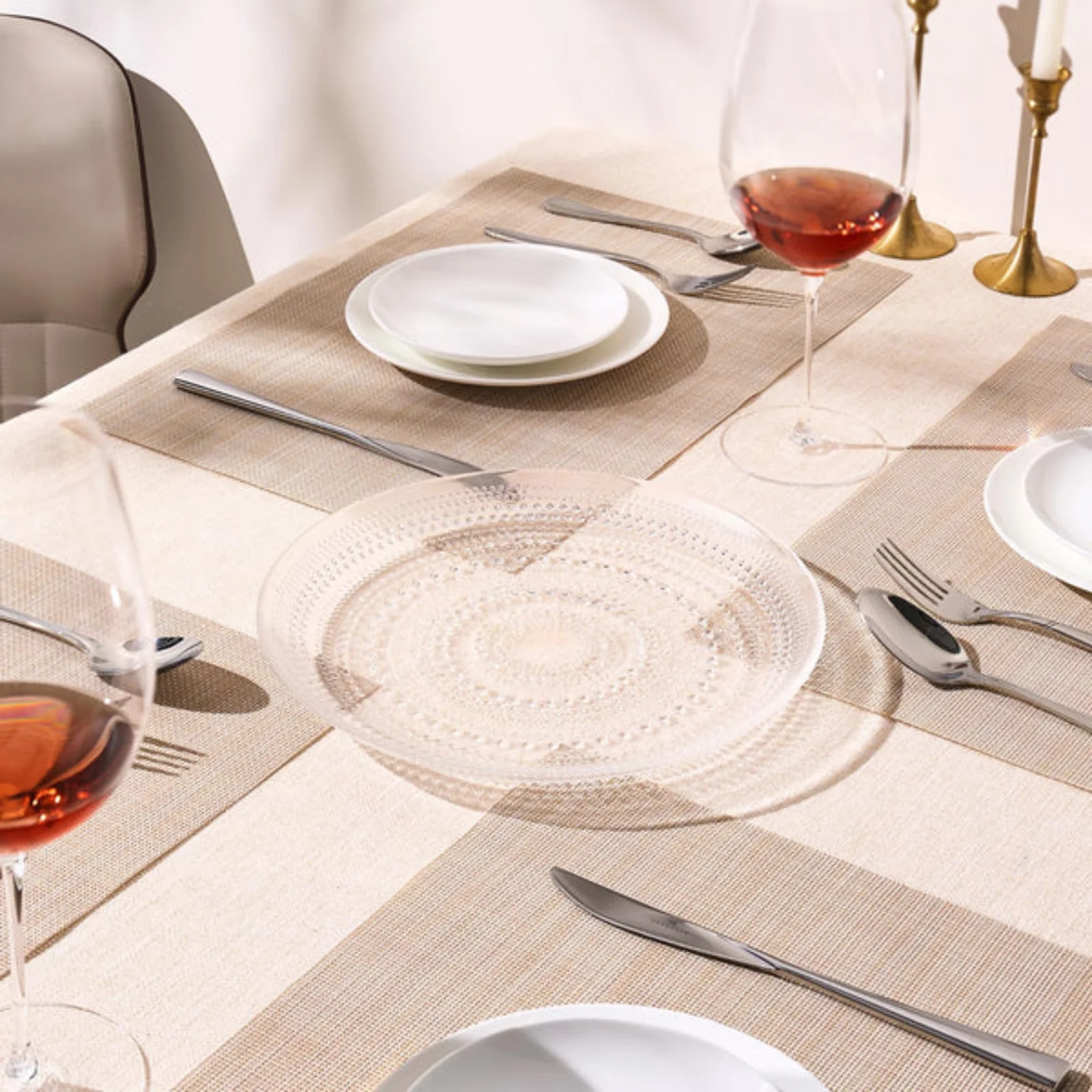 Glass Hobnail Dinnerr Plates, Set of 4 - Image 2