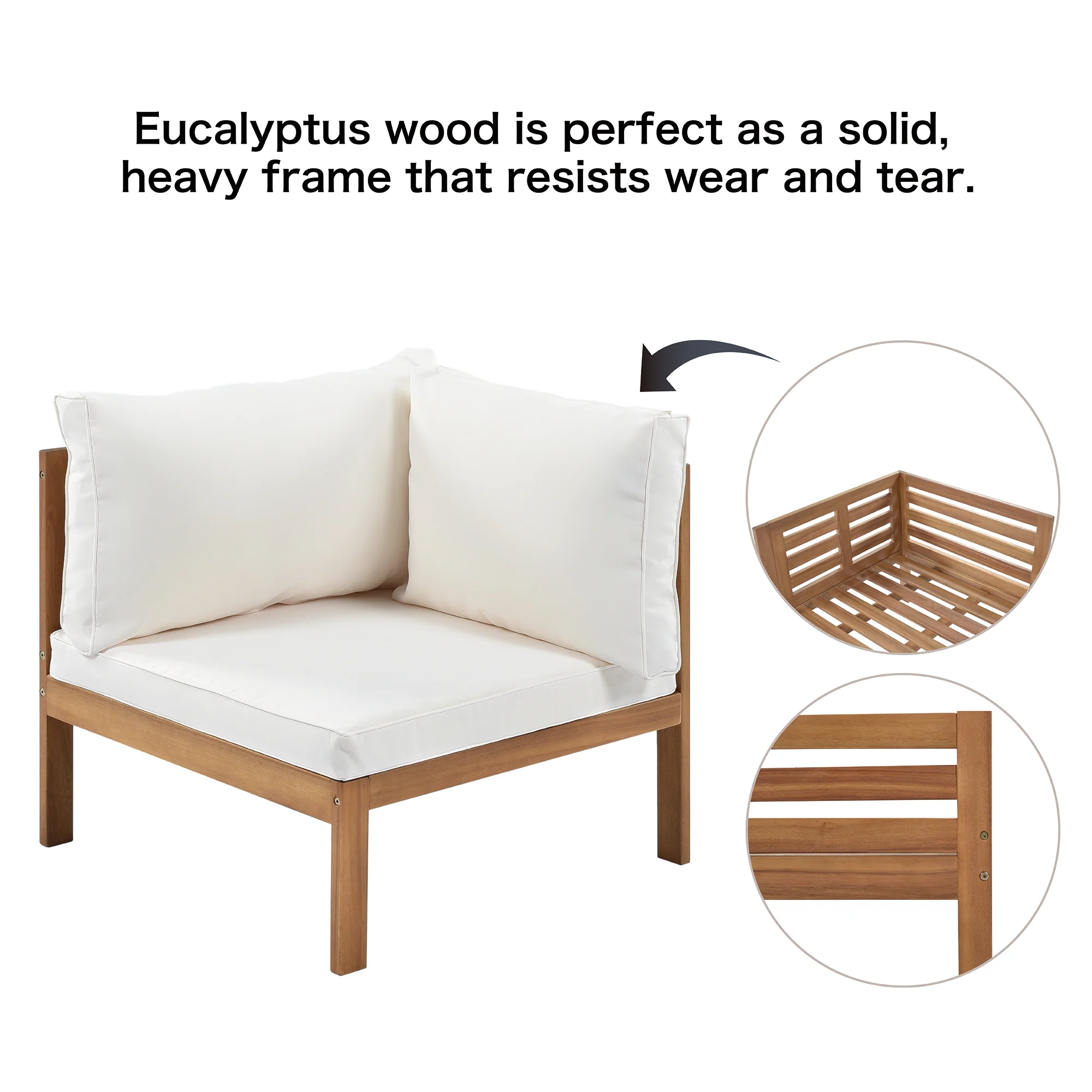 Acacia Wood Outdoor Sofa Seating Set - Image 21