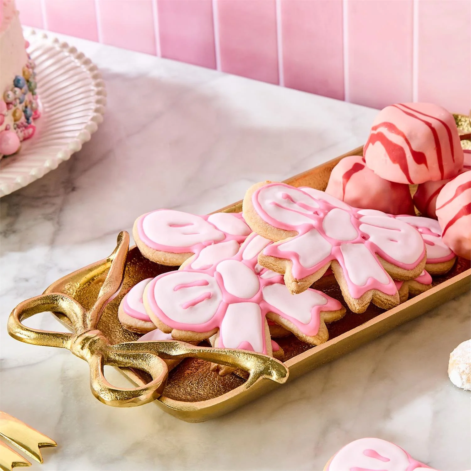 Gold Bows Serving Trays Includes 2 Sizes, Set of 2 - Image 2