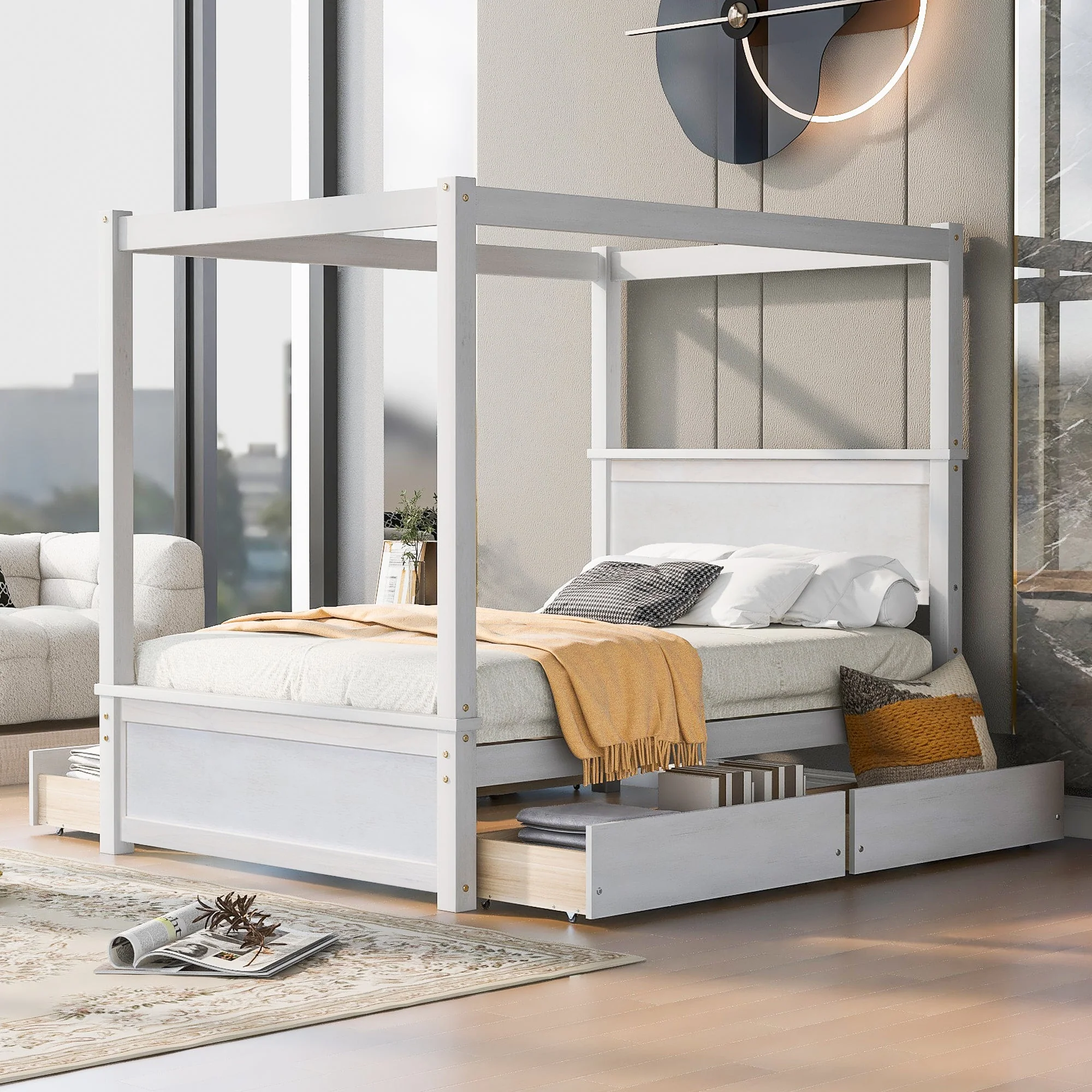 Grant Canopy Bed with Four Drawers - Image 34