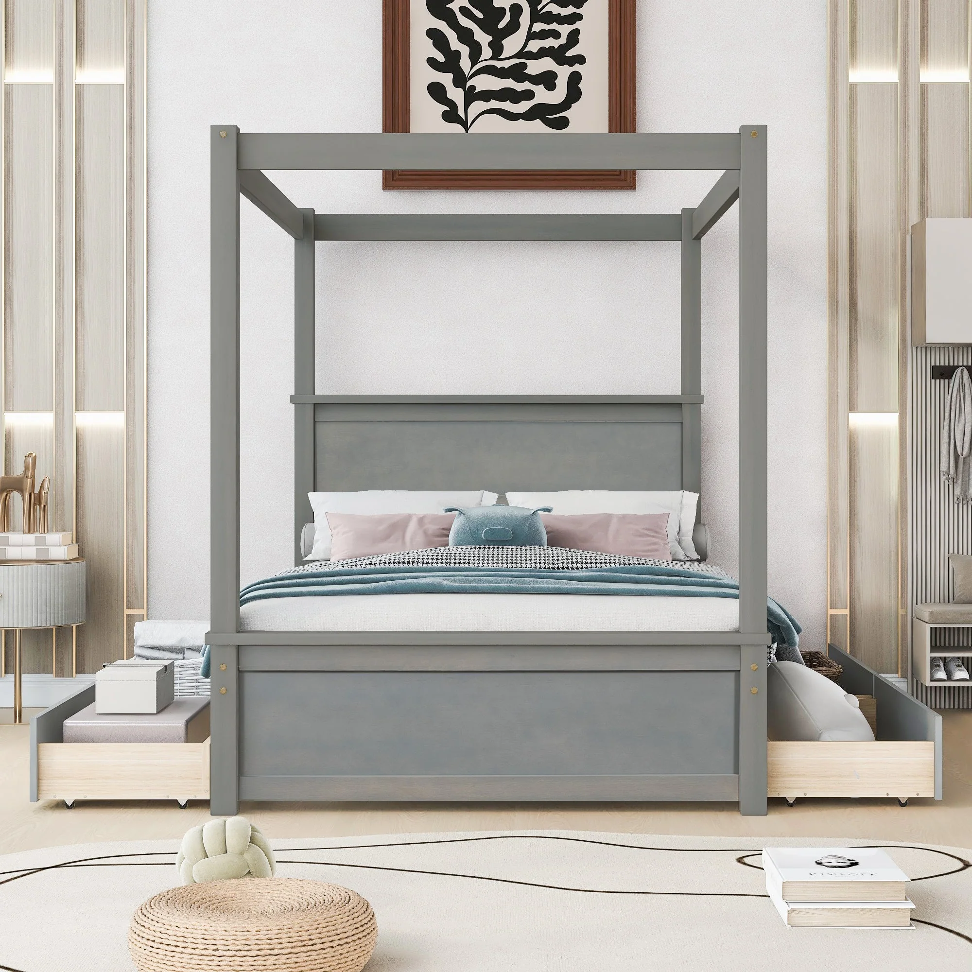 Grant Canopy Bed with Four Drawers - Image 41