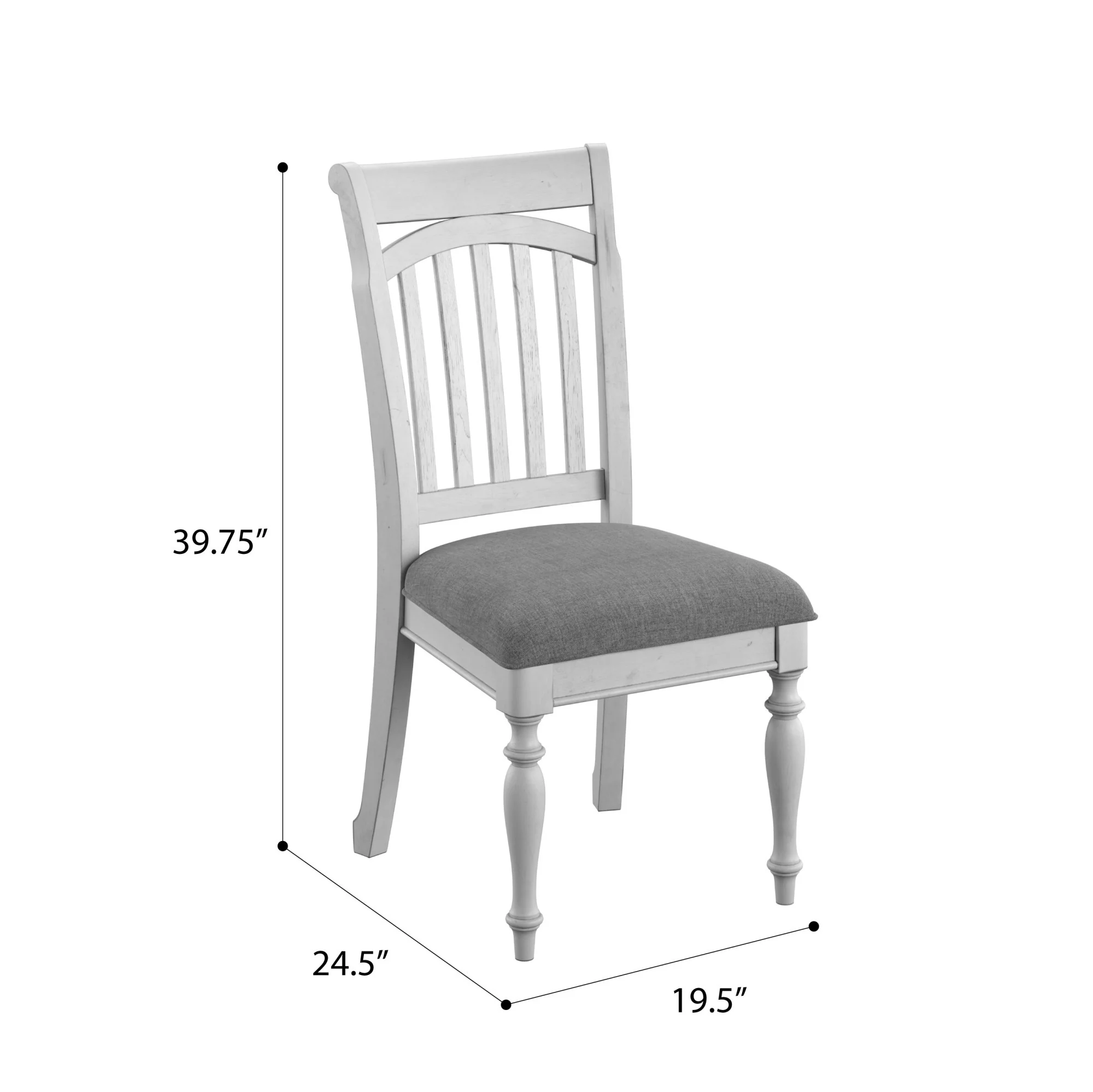 Gray Slat Back Dining Chairs, Set of 2 - Image 7