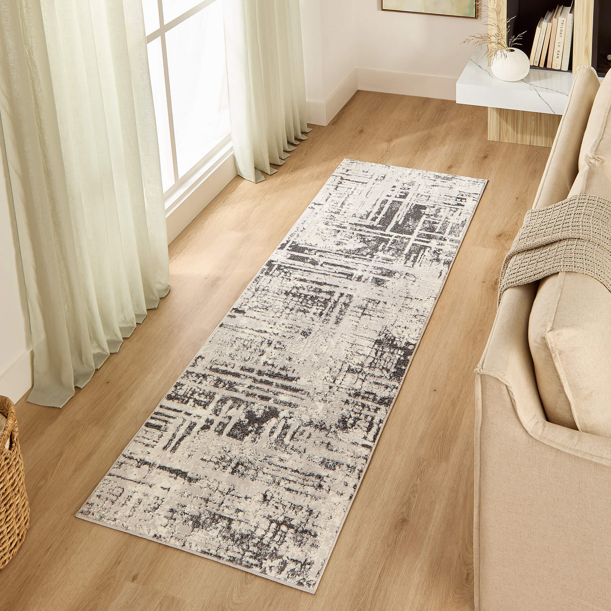 Greta Abstract Linear Silver Rug - Image 7