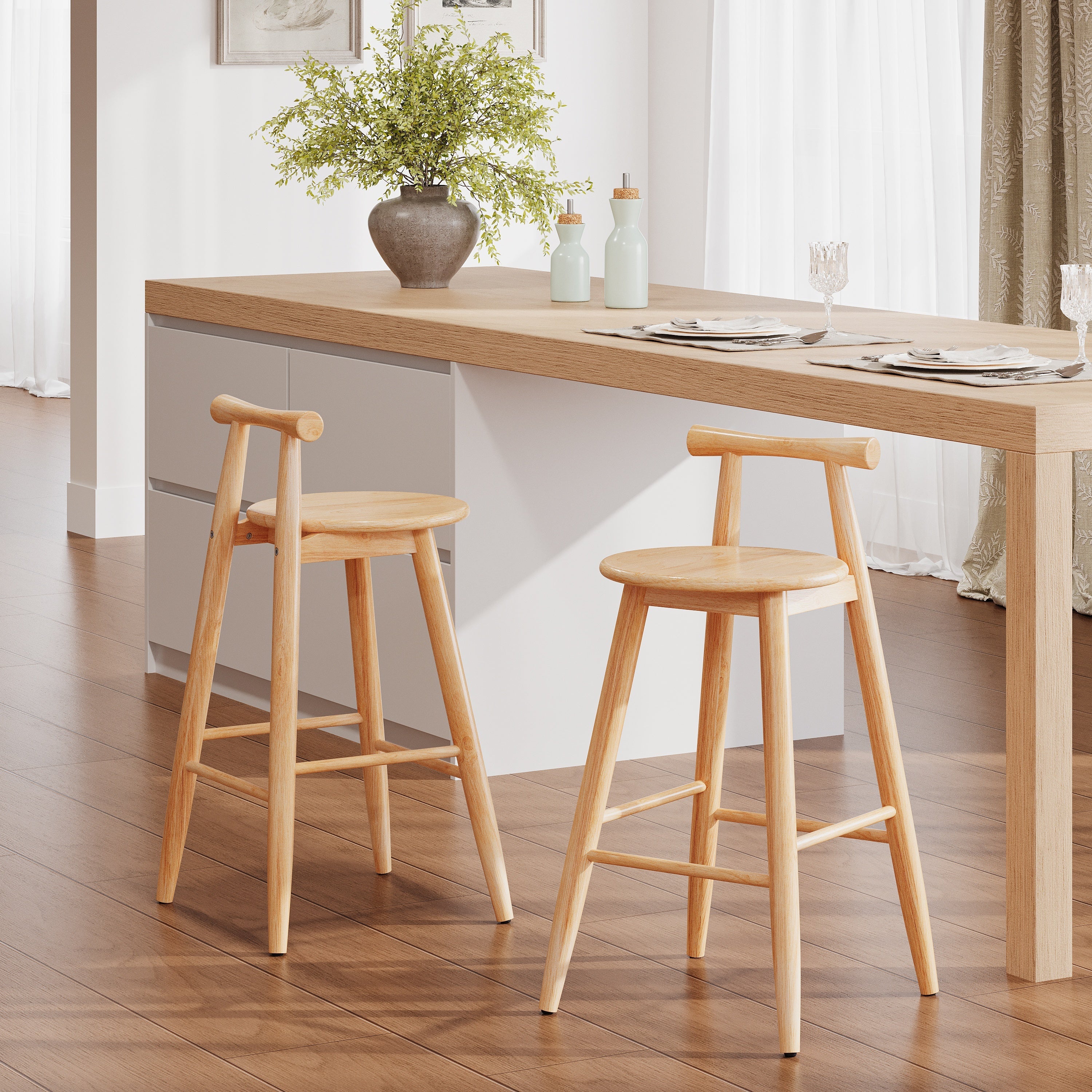 Grove Indoor Rubberwood Barstool, Set of 2 - Image 2