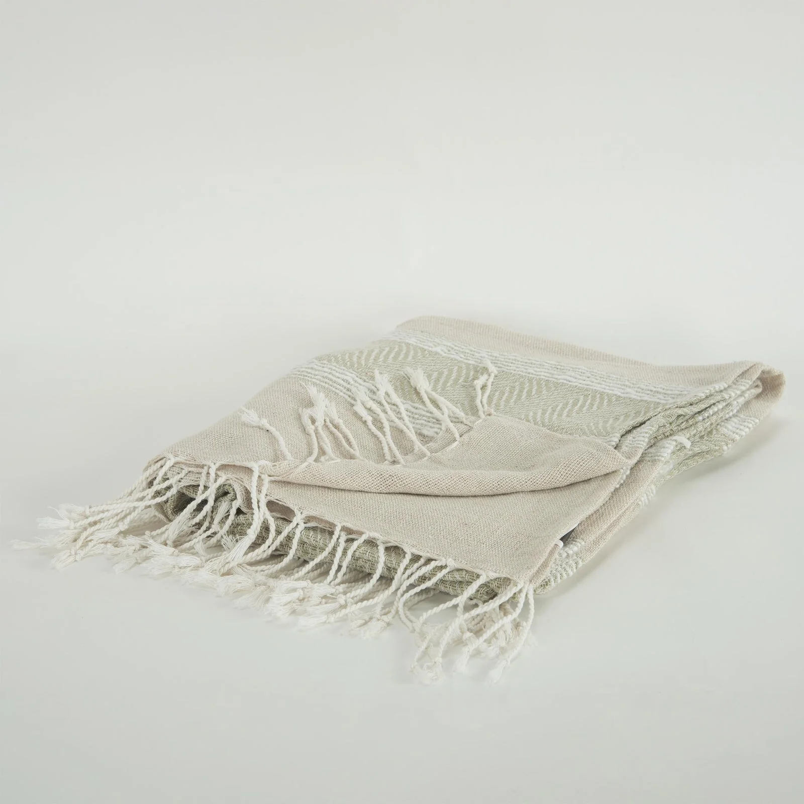 Hand loomed Stripe And Chevron 90% Cotton, 10% Acrylic Throw - Image 10