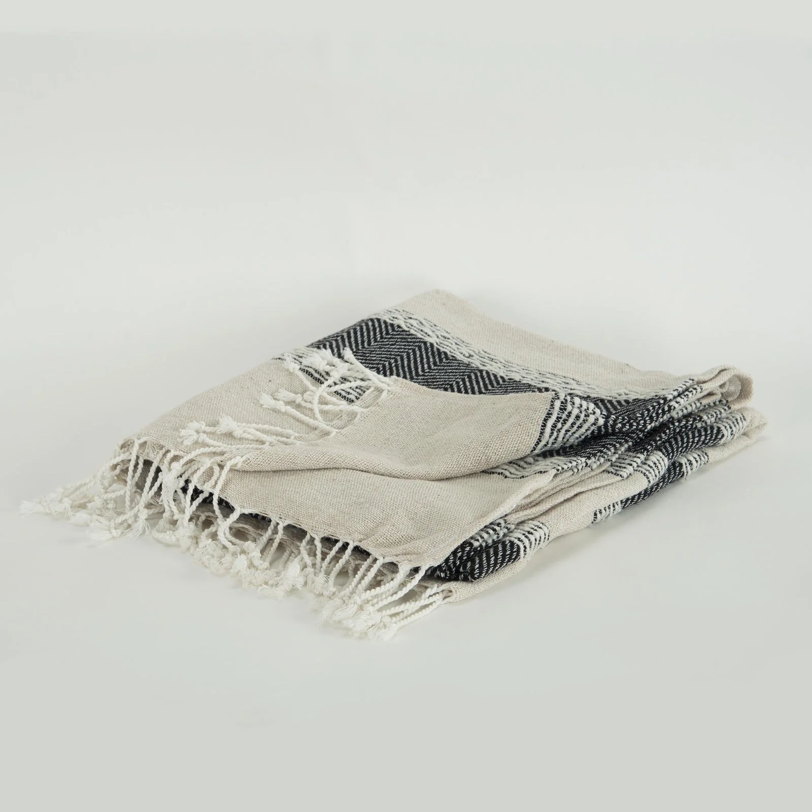 Hand loomed Stripe And Chevron 90% Cotton, 10% Acrylic Throw - Image 25